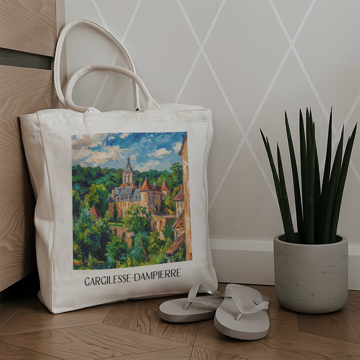 gargilesse-dampierre-vallée-de-la-creuse-frankreich-einkaufstasche-oil-painting-oelgemaelde