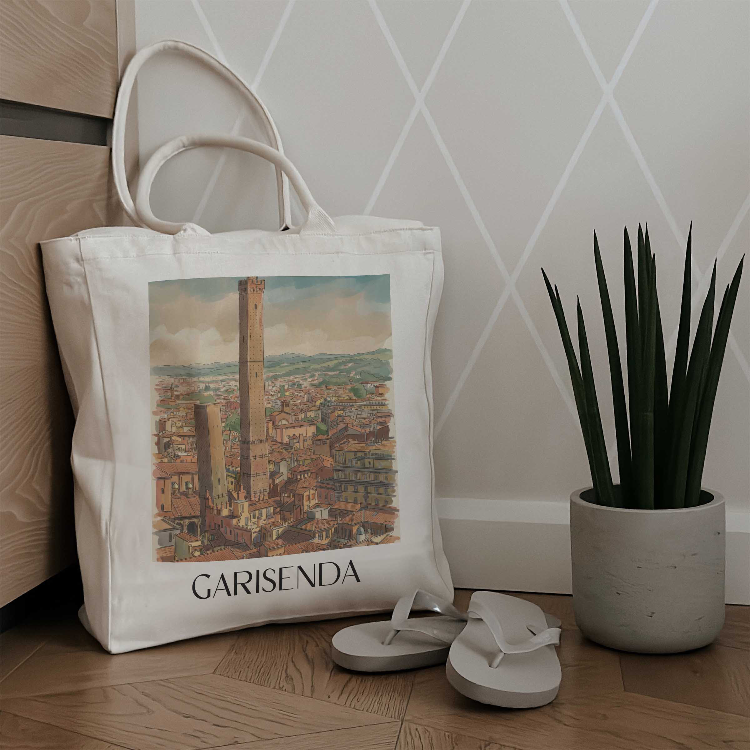 garisenda--bologna-italien-einkaufstasche-aquarell