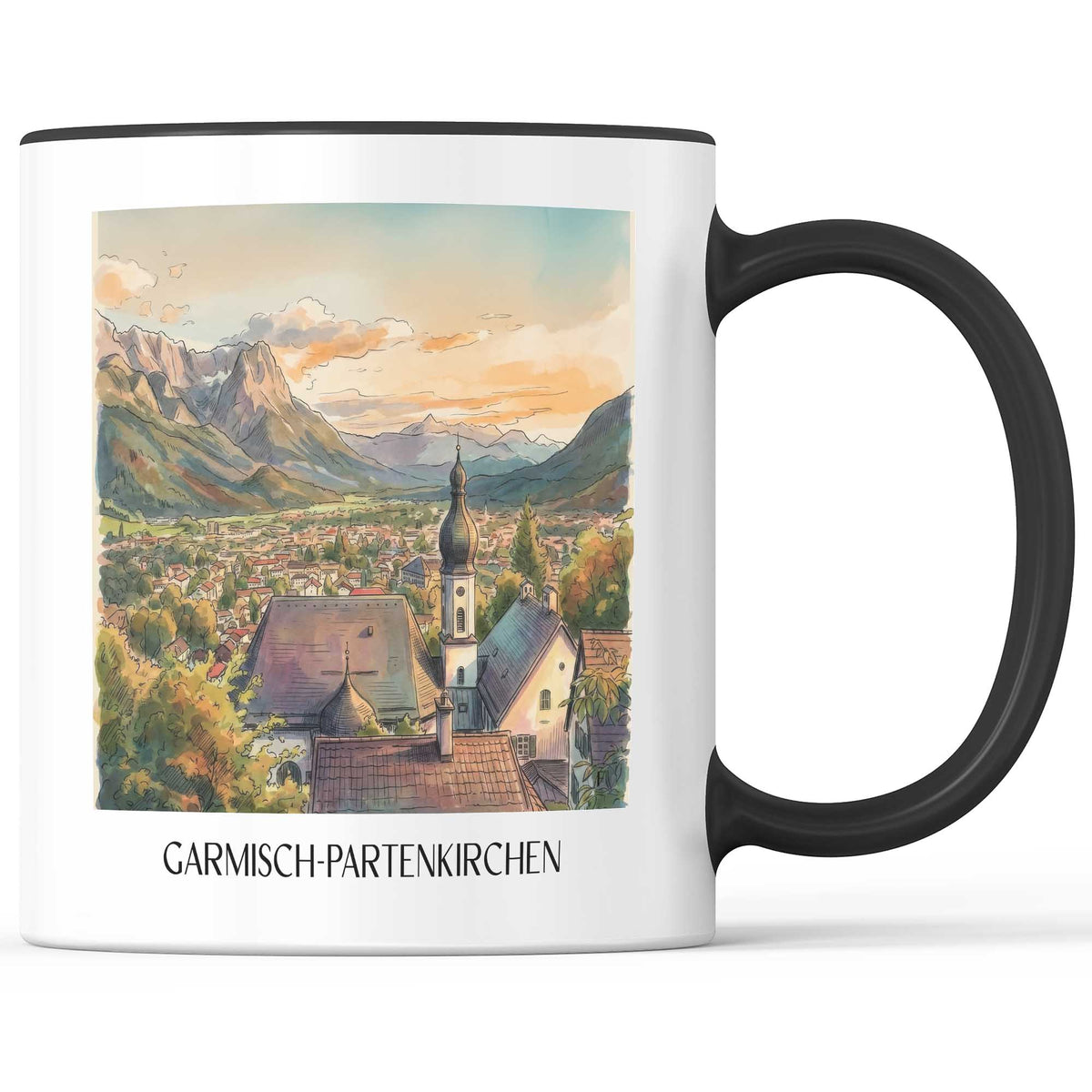 garmisch-partenkirchen-werdenfelser-land-deutschland-kaffeebecher-aquarell
