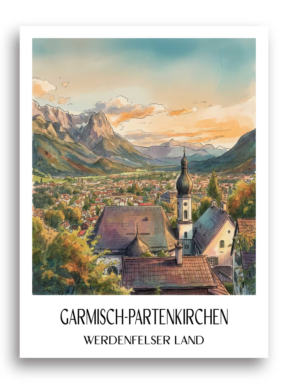 garmisch-partenkirchen-werdenfelser-land-deutschland-poster-aquarell