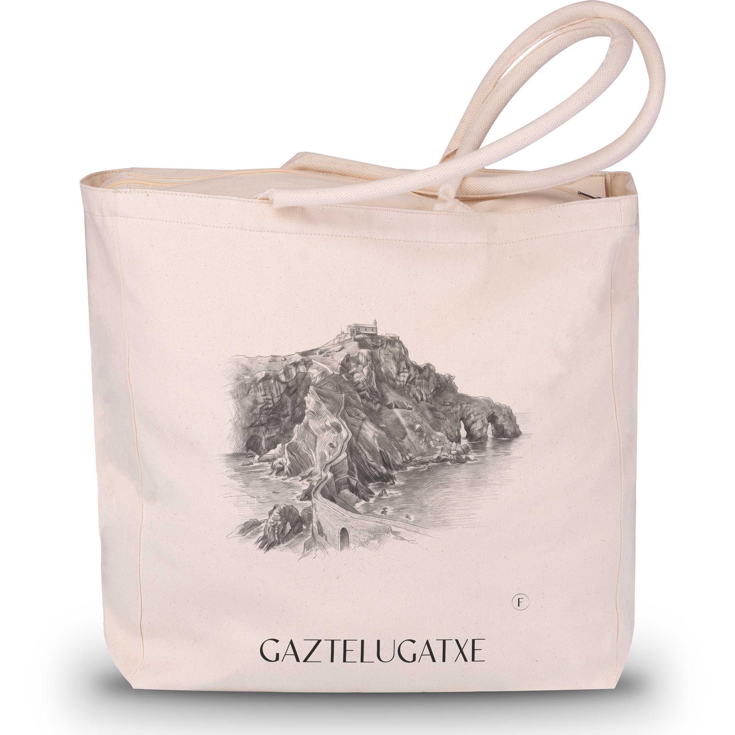 gaztelugatxe-spanien-spanien-einkaufstasche-bleistift-zeichnung-drawing