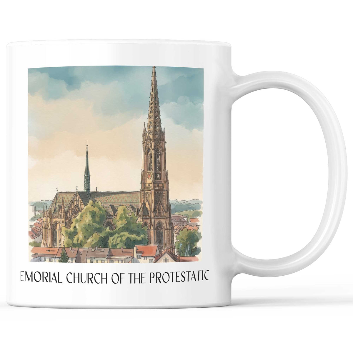 Gedächtniskirche der Protestation Kaffeebecher - Speyer - Deutschland Becher - Kaffeetasse im Aquarell Stil - favplace