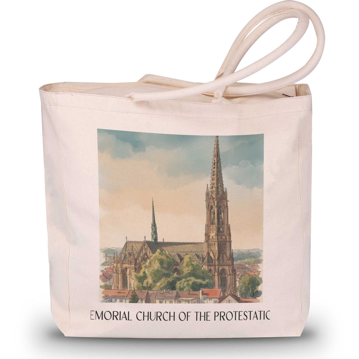 Gedächtniskirche der Protestation Shopping Tasche - Speyer - Deutschland Tote Bag - Einkaufstasche im Aquarell Stil - favplace
