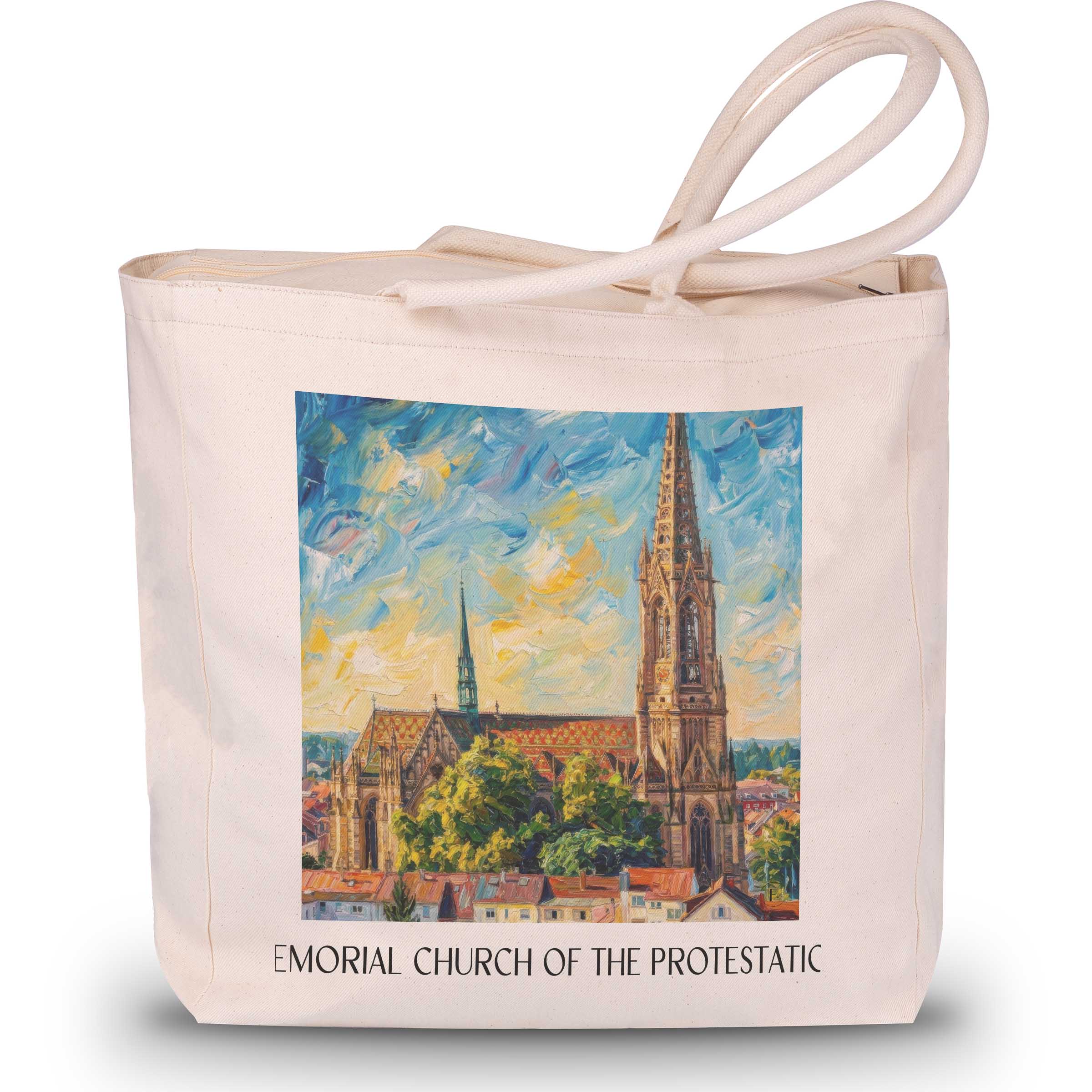 Gedächtniskirche der Protestation Shopping Tasche - Speyer - Deutschland Tote Bag - Einkaufstasche im Ölgemälde Stil - favplace