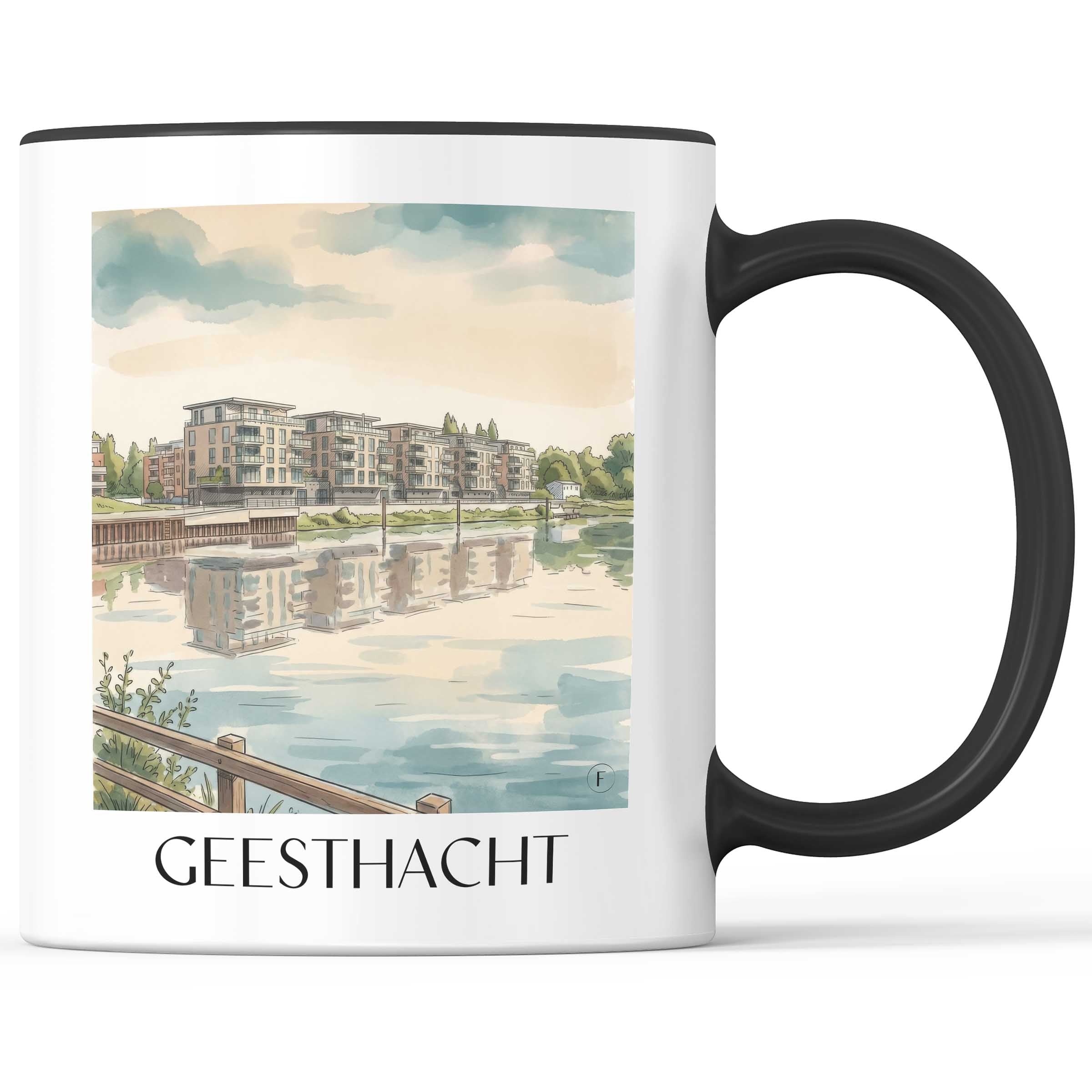 Geesthacht Kaffeebecher - Schleswig-Holstein - Deutschland Becher - Kaffeetasse im Aquarell Stil - favplace