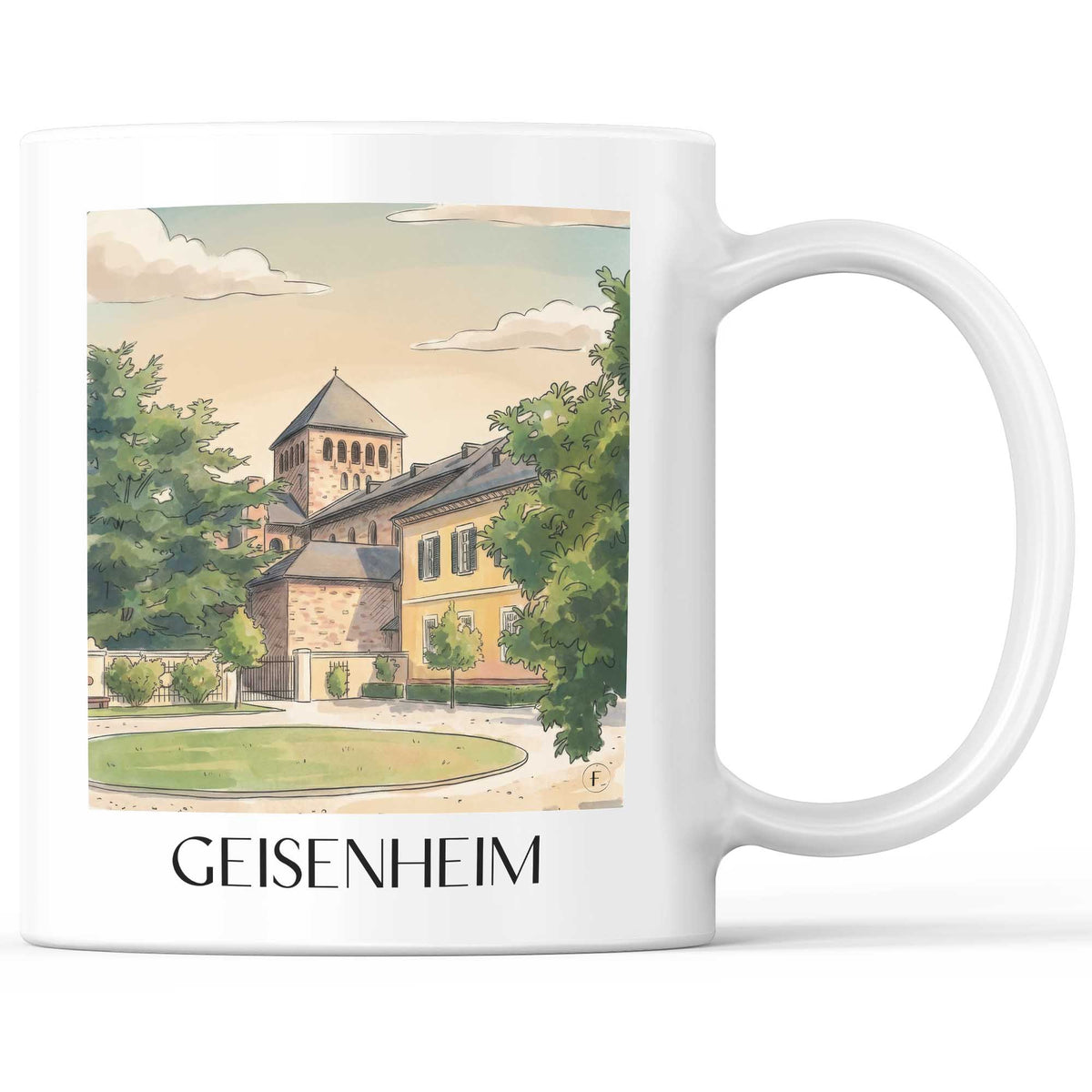 Geisenheim Kaffeebecher - Rheingau - Deutschland Becher - Kaffeetasse im Aquarell Stil - favplace