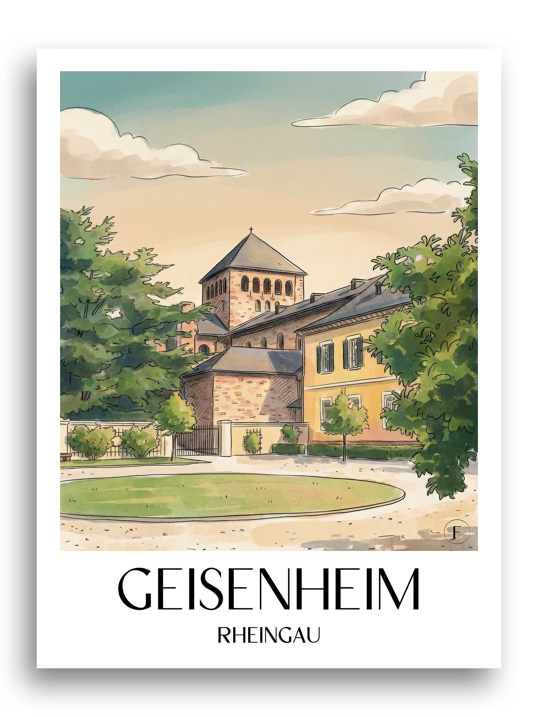 geisenheim-rheingau-deutschland-poster-aquarell