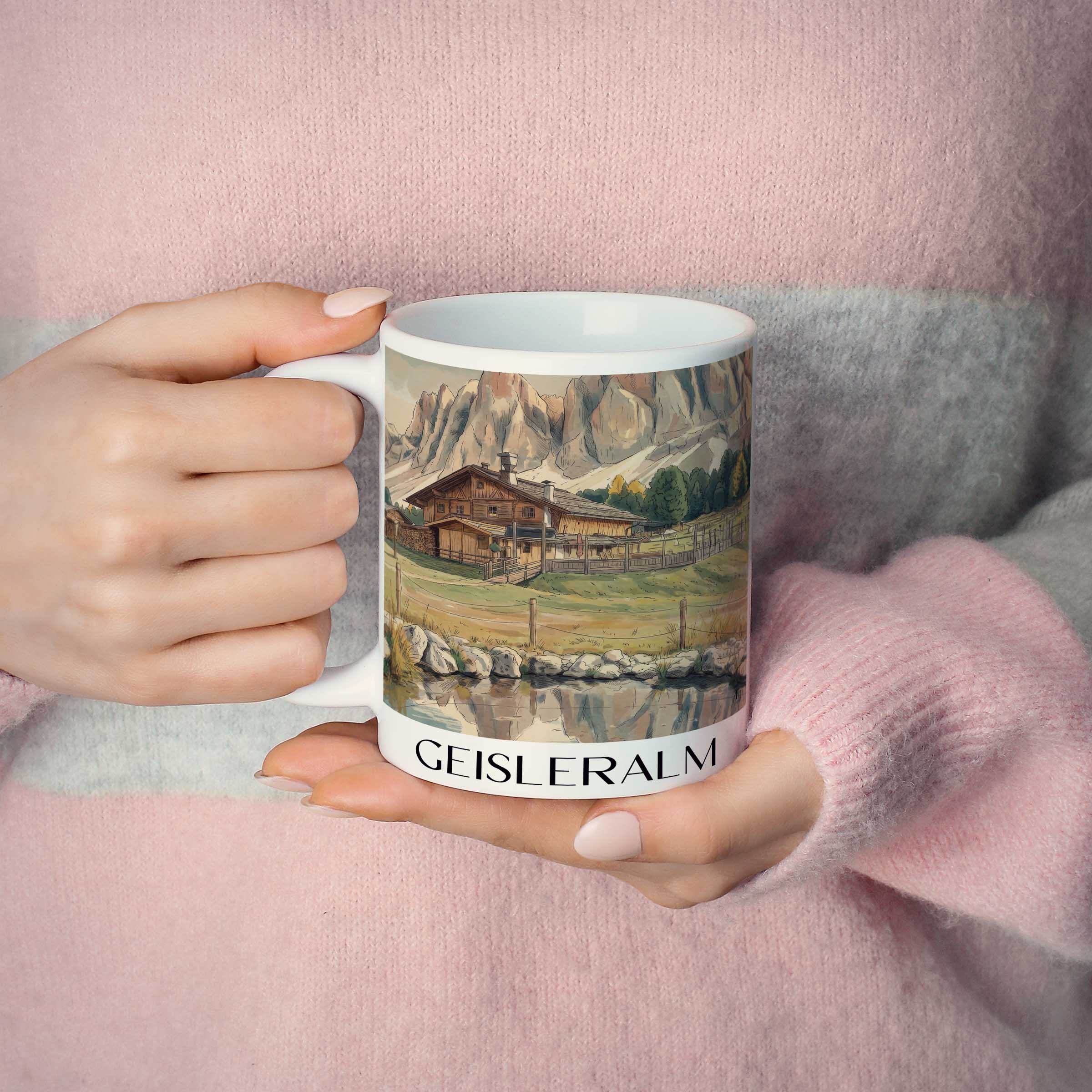 geisleralm-dolomiten-italien-kaffeebecher-aquarell