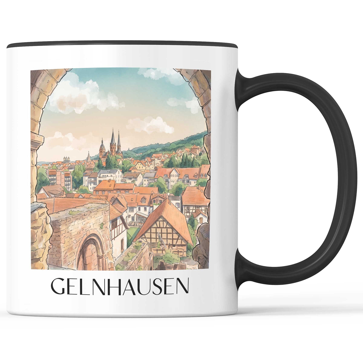 gelnhausen-spessart-deutschland-kaffeebecher-aquarell