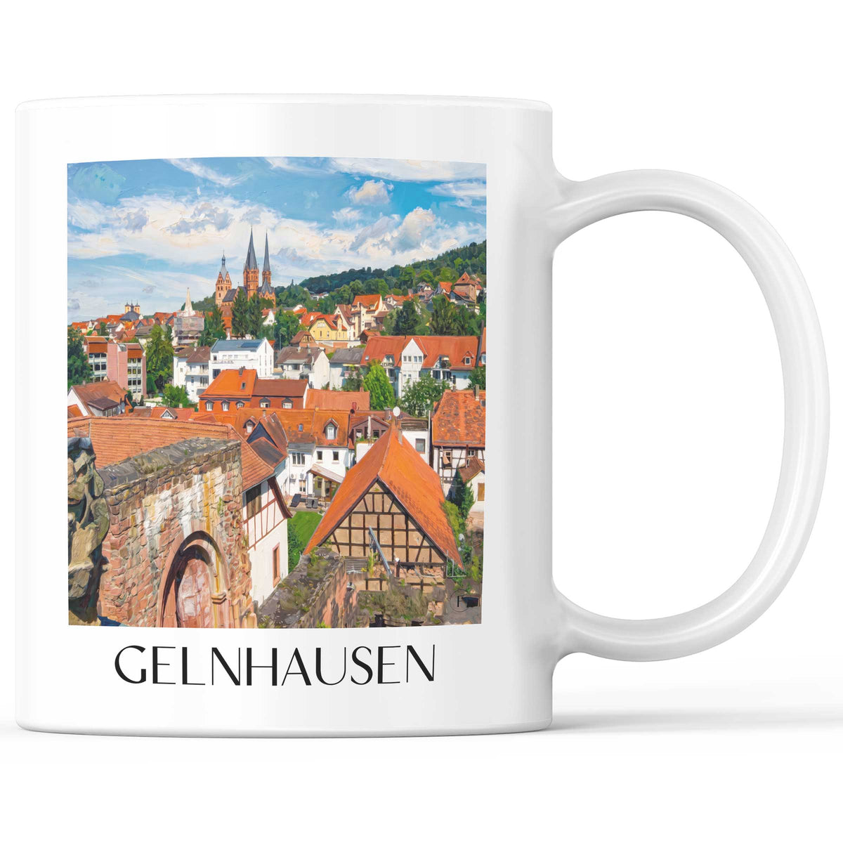 Gelnhausen Kaffeebecher - Spessart - Deutschland Becher - Kaffeetasse im Ölgemälde Stil