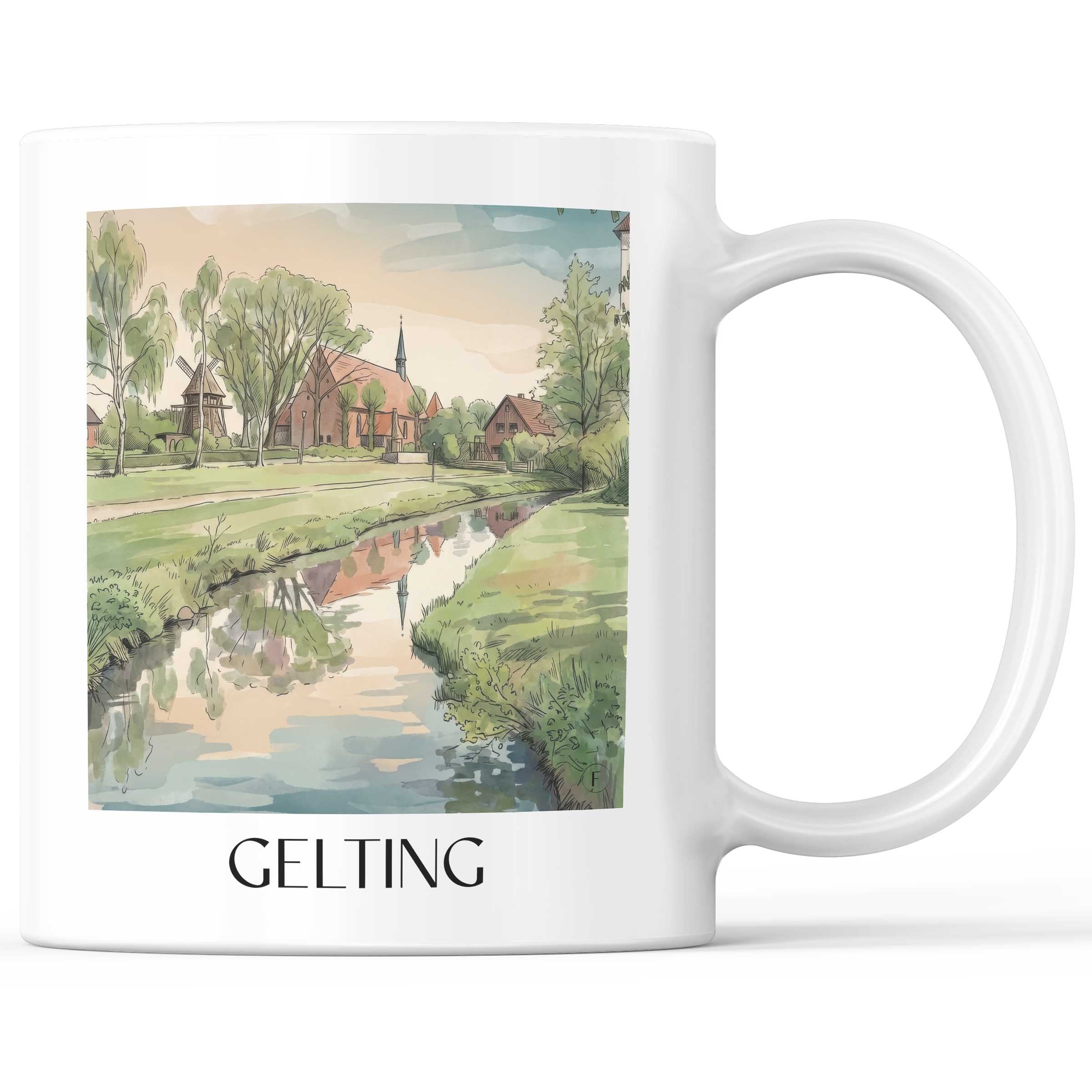gelting-schleswig-deutschland-kaffeebecher-aquarell