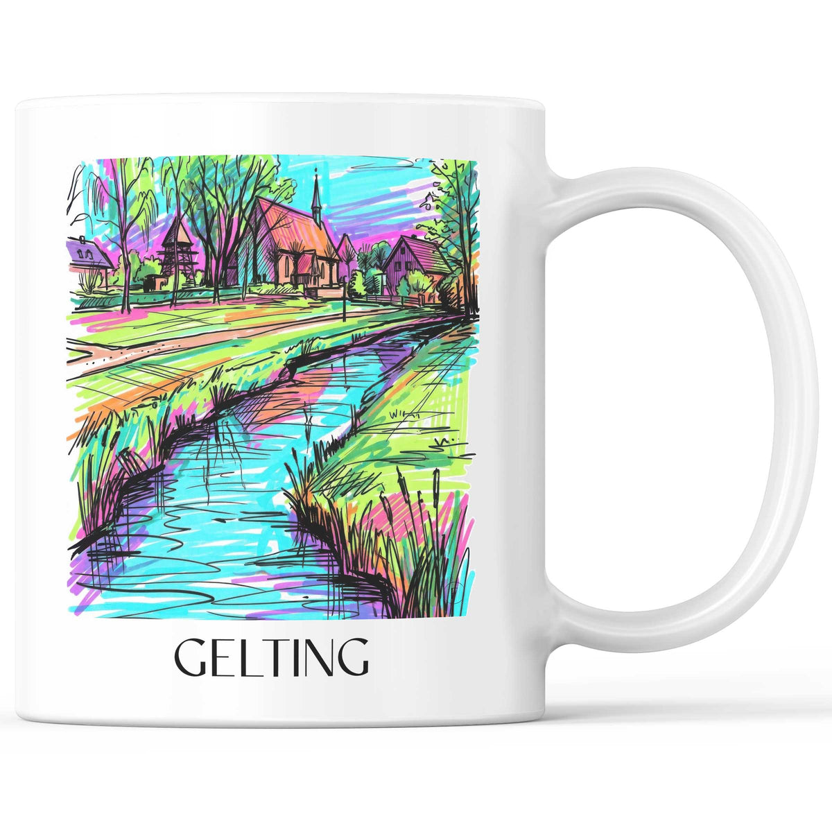 Gelting Kaffeebecher - Schleswig - Deutschland Becher - Kaffeetasse im Tag Graffiti Stil - favplace