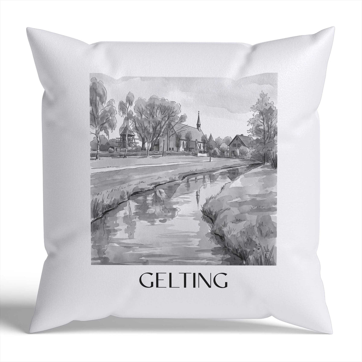 gelting-schleswig-deutschland-kissenbezug-aquarell-schwarz-weiss