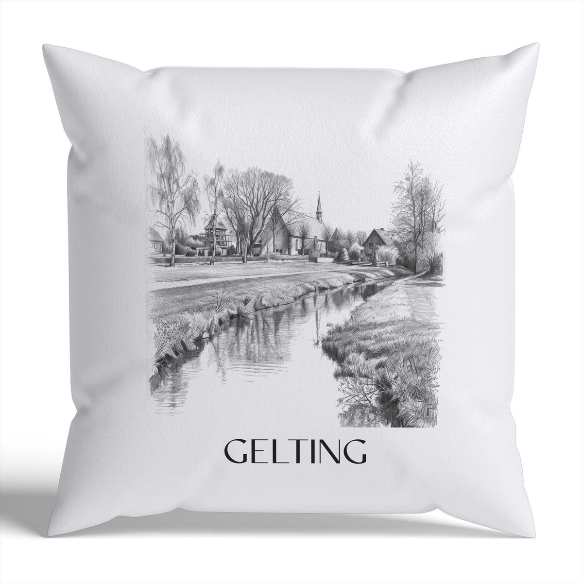 gelting-schleswig-deutschland-kissenbezug-bleistift-zeichnung-drawing