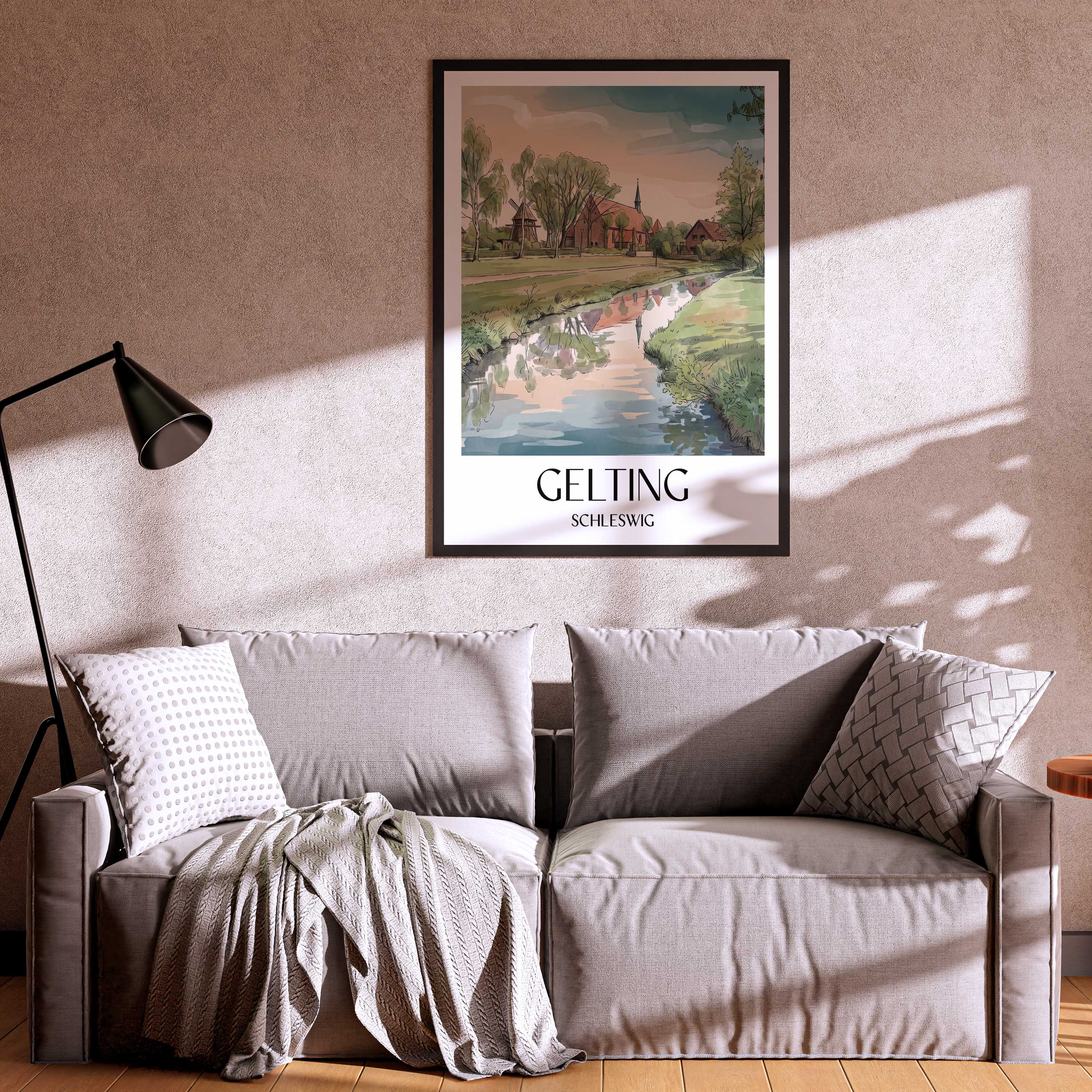 gelting-schleswig-deutschland-poster-aquarell