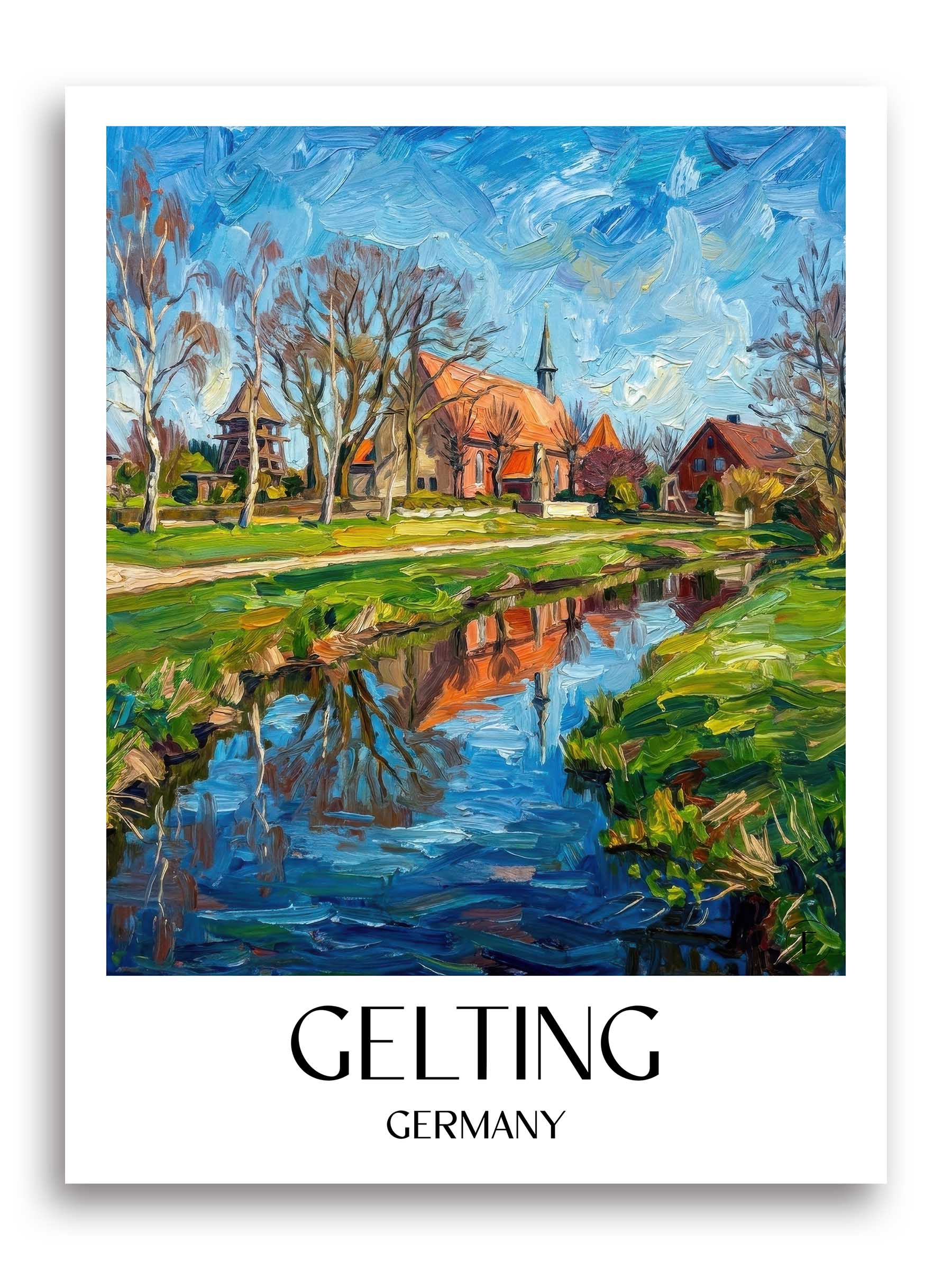 Gelting Poster - Schleswig - Deutschland Kunstdruck - Ölgemälde von A4 bis A1 - favplace