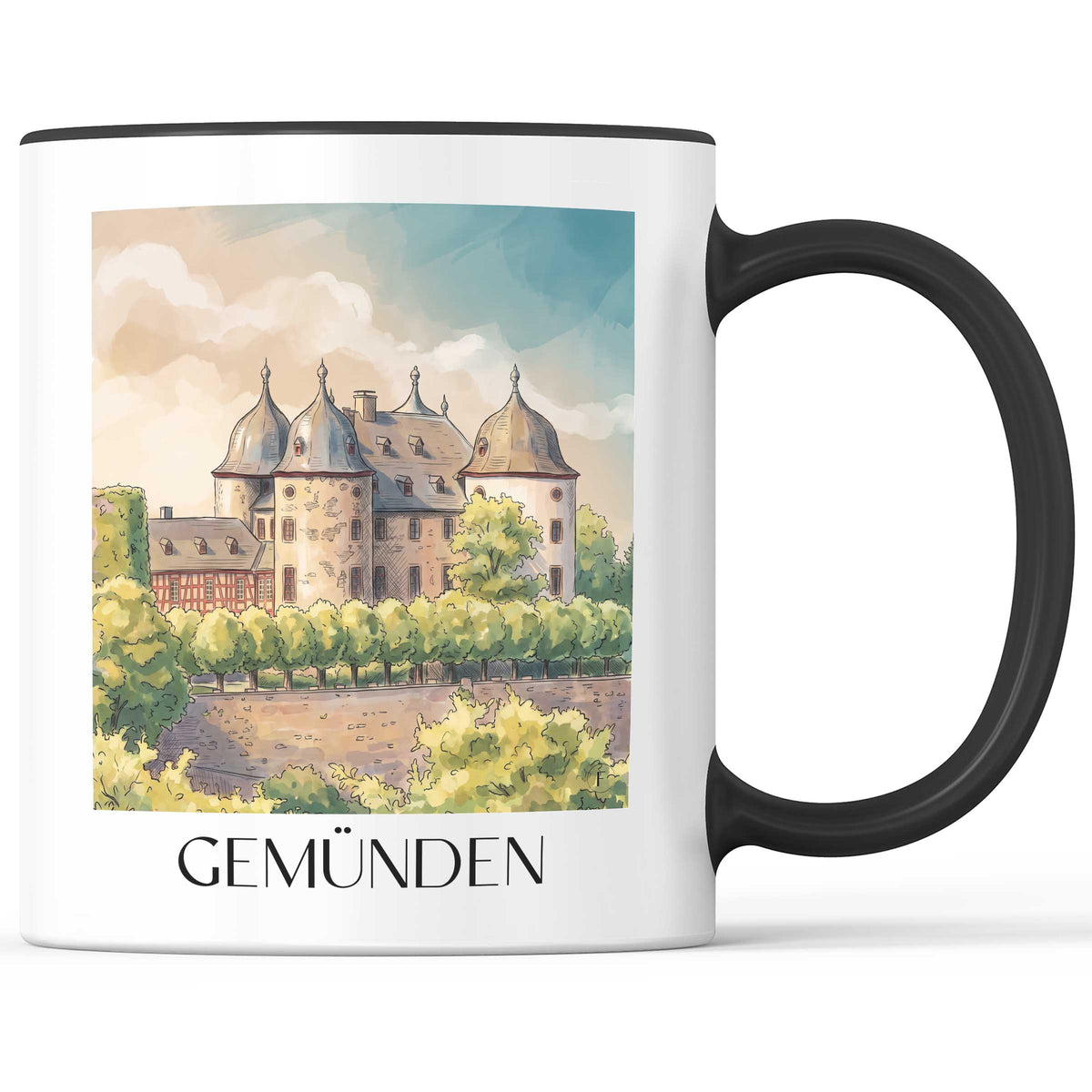 gemünden-hunsrück-deutschland-kaffeebecher-aquarell