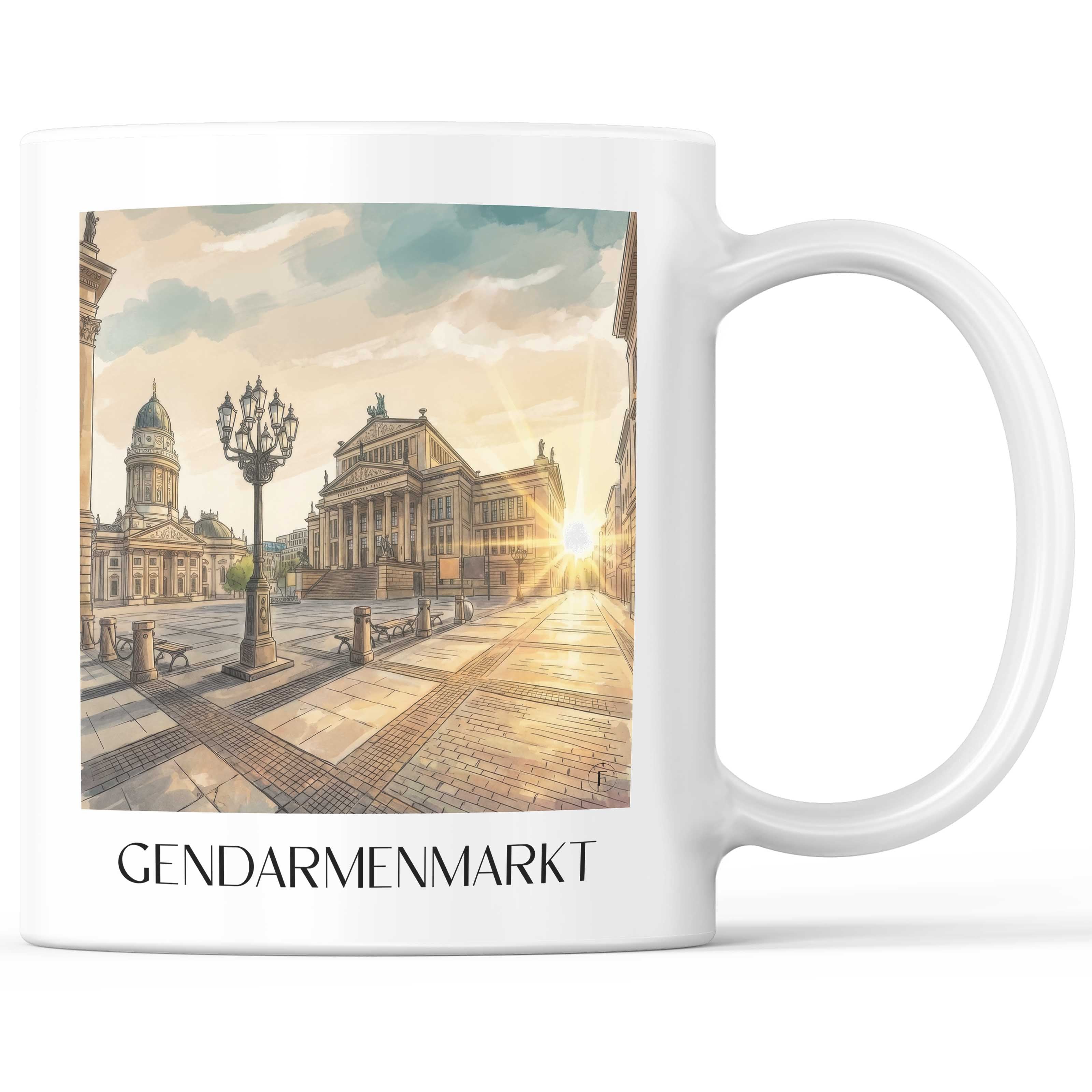 Gendarmenmarkt Kaffeebecher - Berlin - Deutschland Becher - Kaffeetasse im Aquarell Stil - favplace
