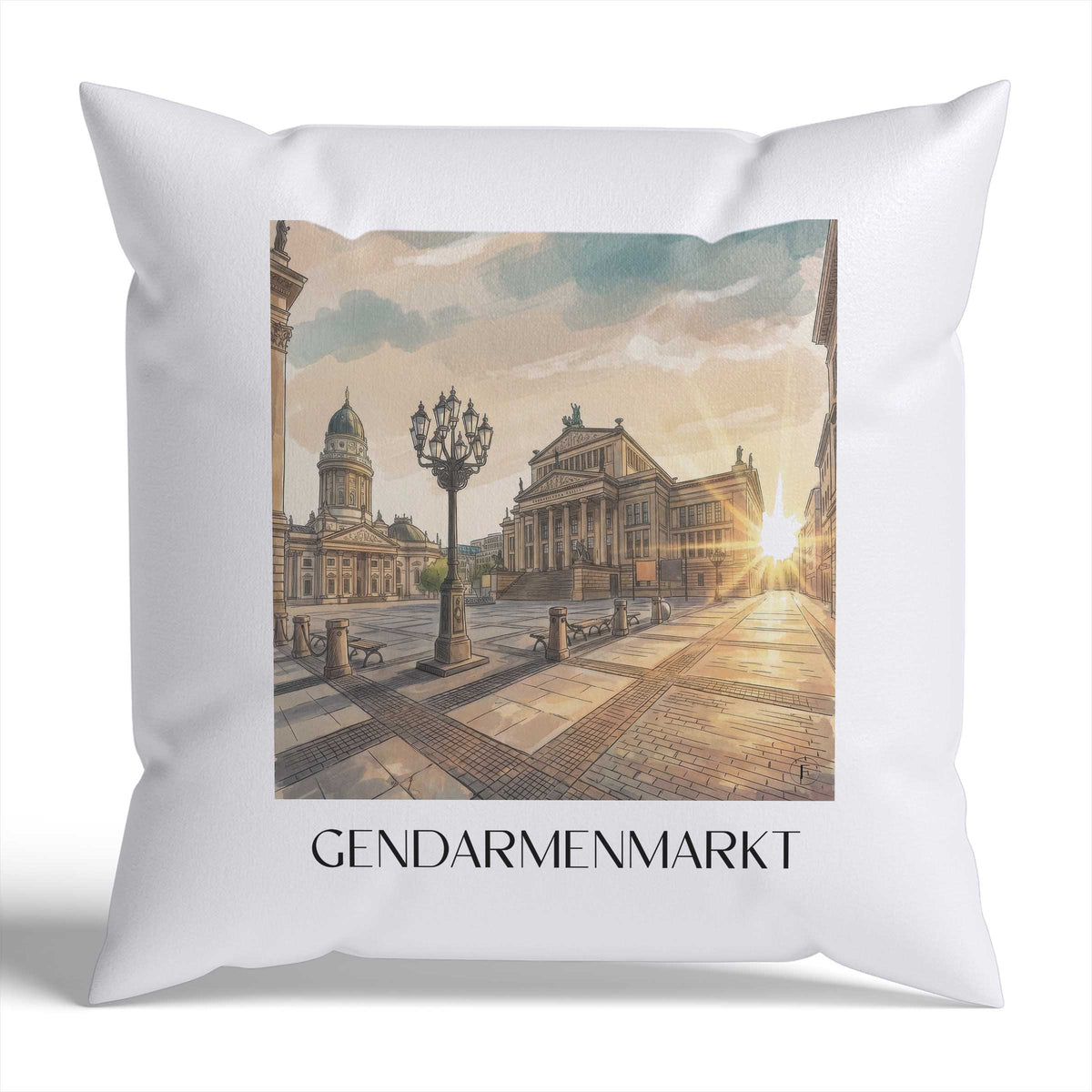 Gendarmenmarkt Kissenhülle - Zierkissen Bezug - Berlin - Deutschland Kissen bzw. Kissenbezug im Aquarell Stil - favplace
