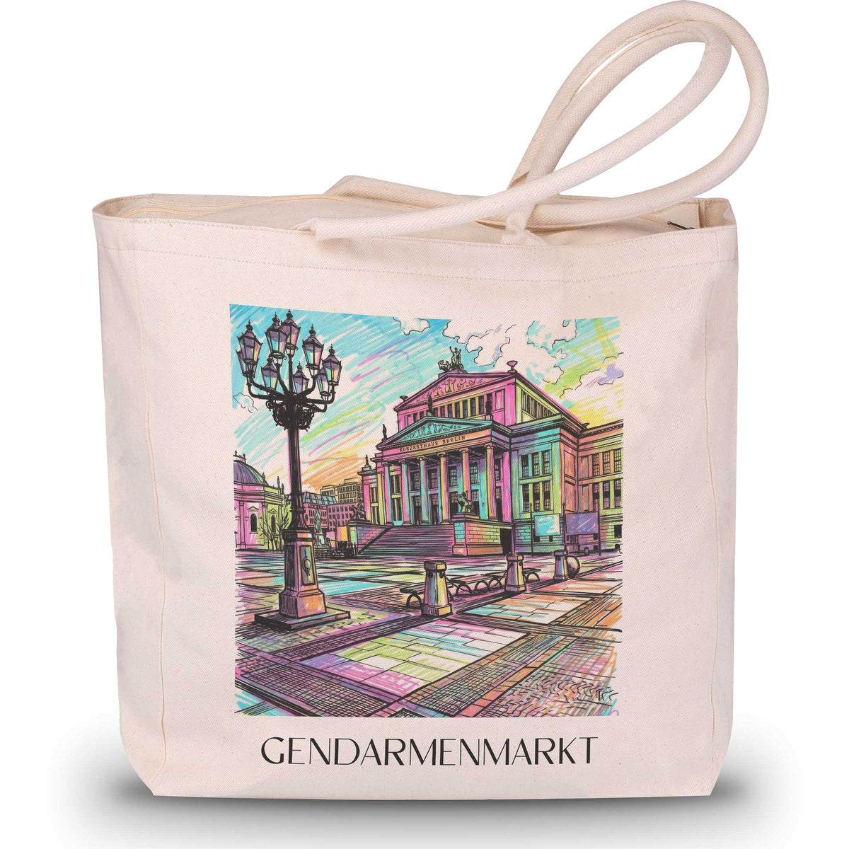 Gendarmenmarkt Shopping Tasche - Berlin - Deutschland Tote Bag - Einkaufstasche im Tag Graffiti Stil - favplace