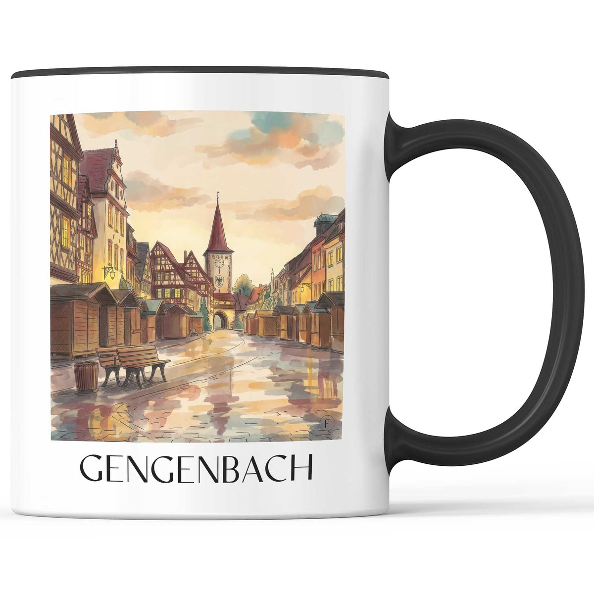 gengenbach-schwarzwald-deutschland-kaffeebecher-aquarell