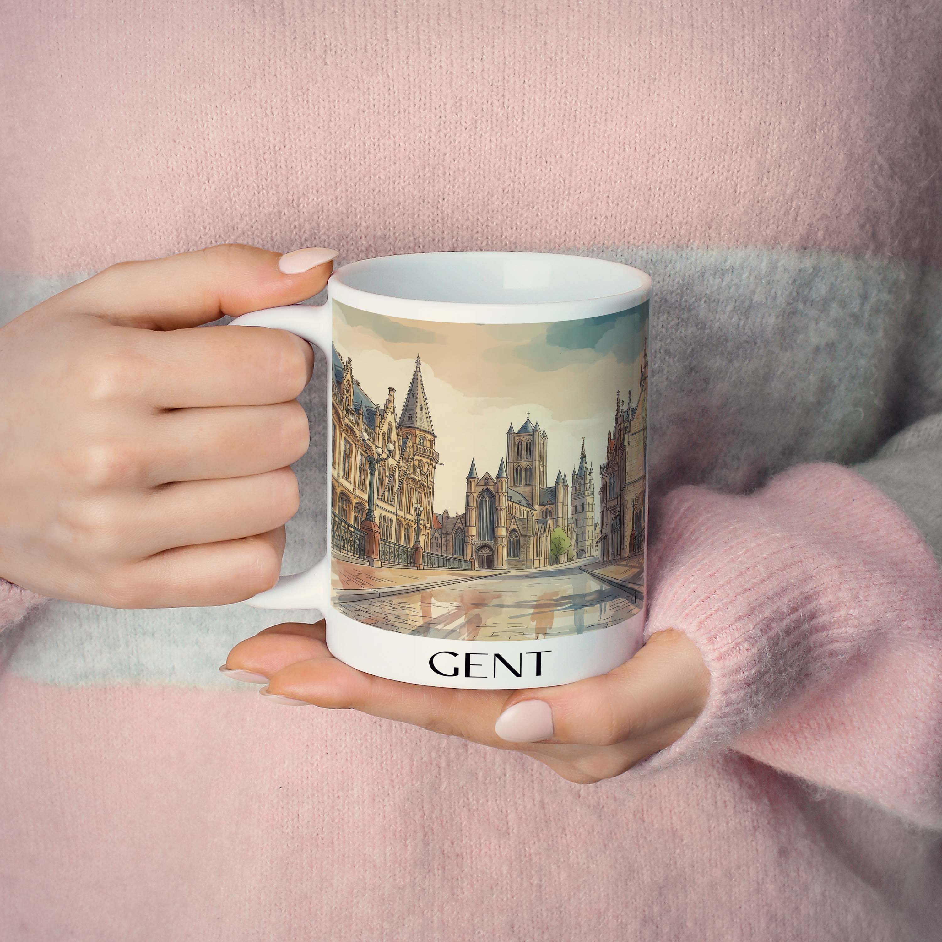gent-belgien-belgien-kaffeebecher-aquarell