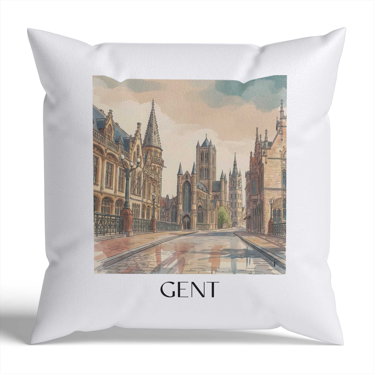 gent-belgien-belgien-kissenbezug-aquarell