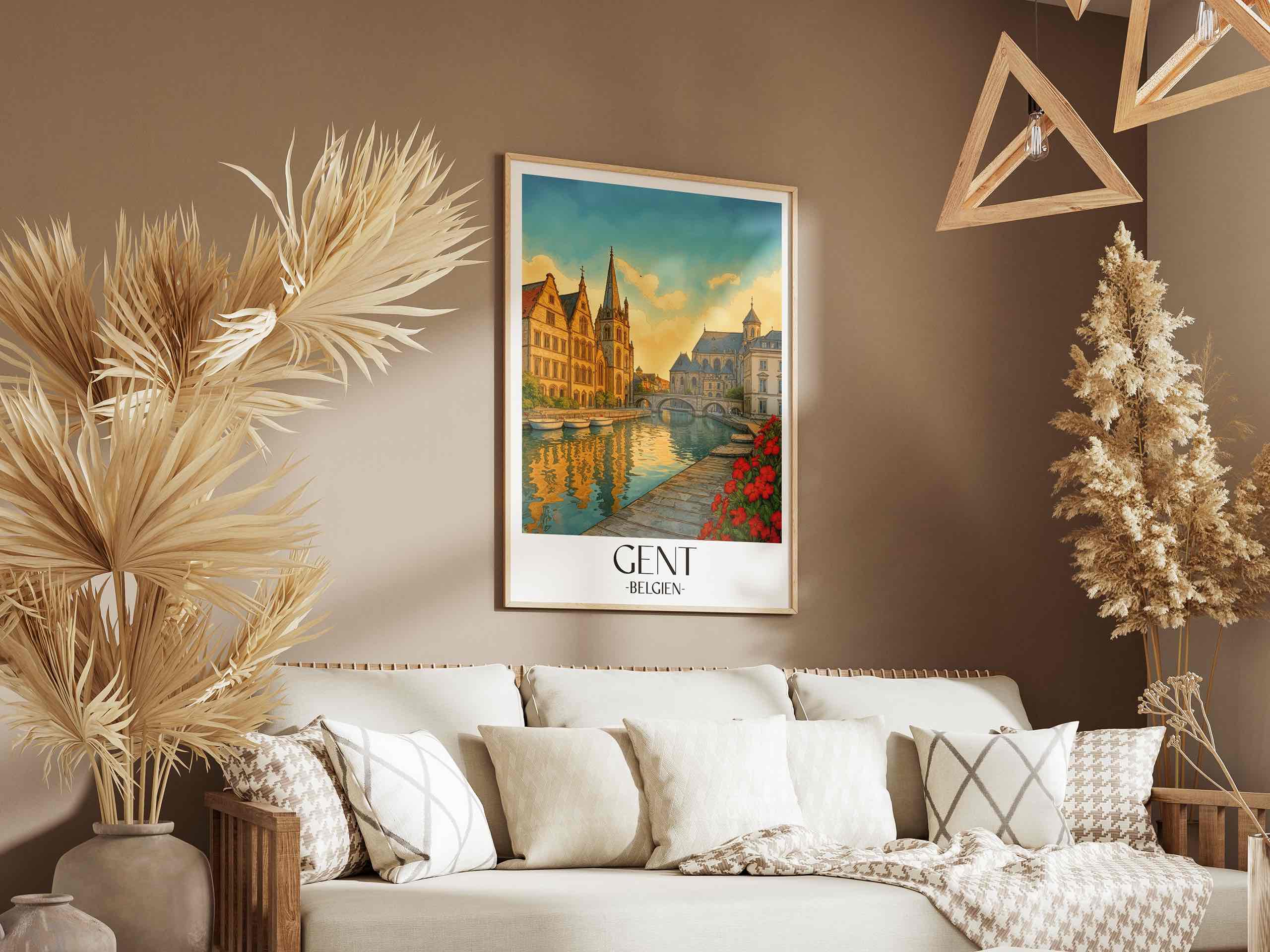 gent-belgien-belgien-poster-aquarell
