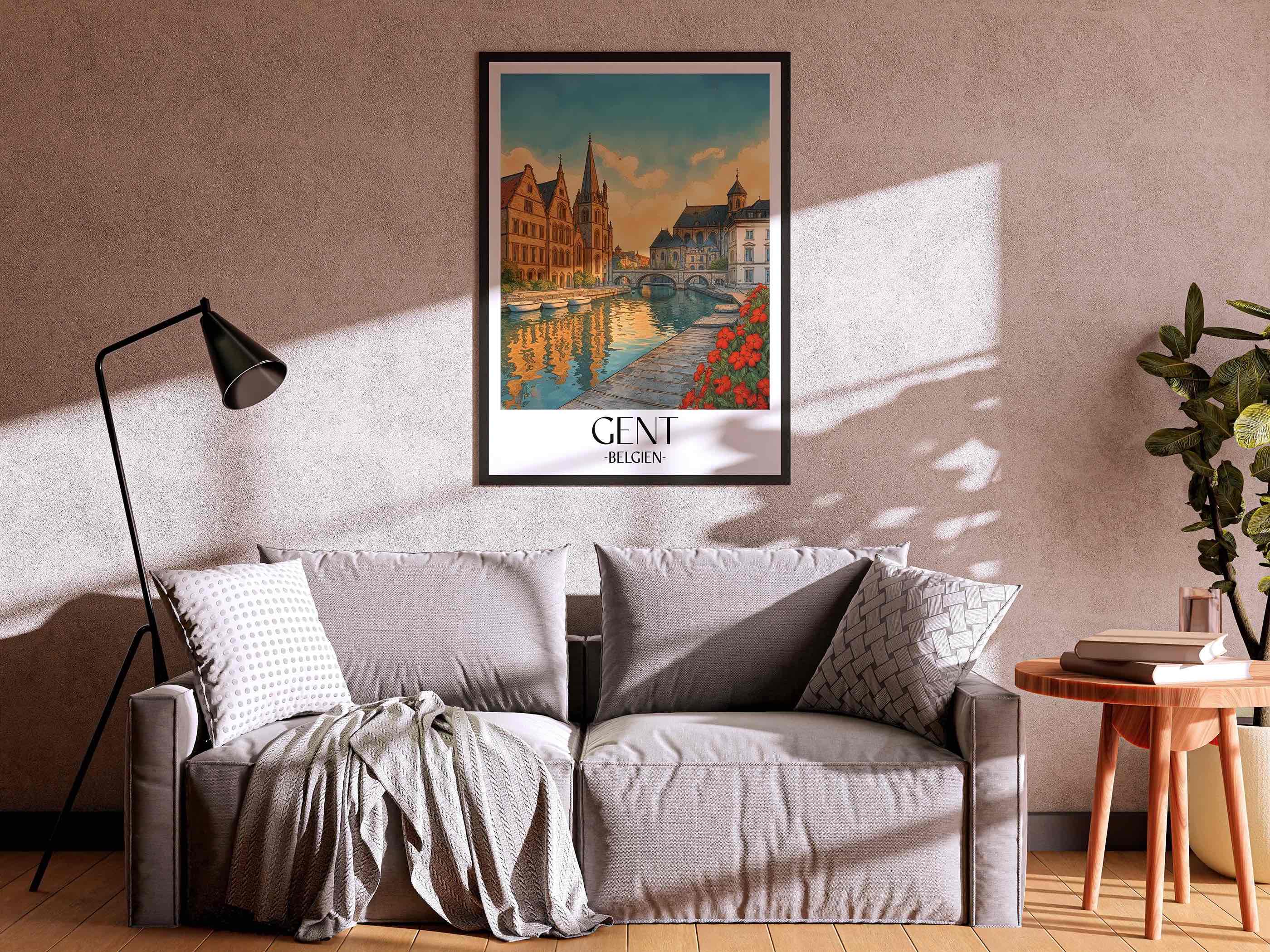 gent-belgien-belgien-poster-aquarell