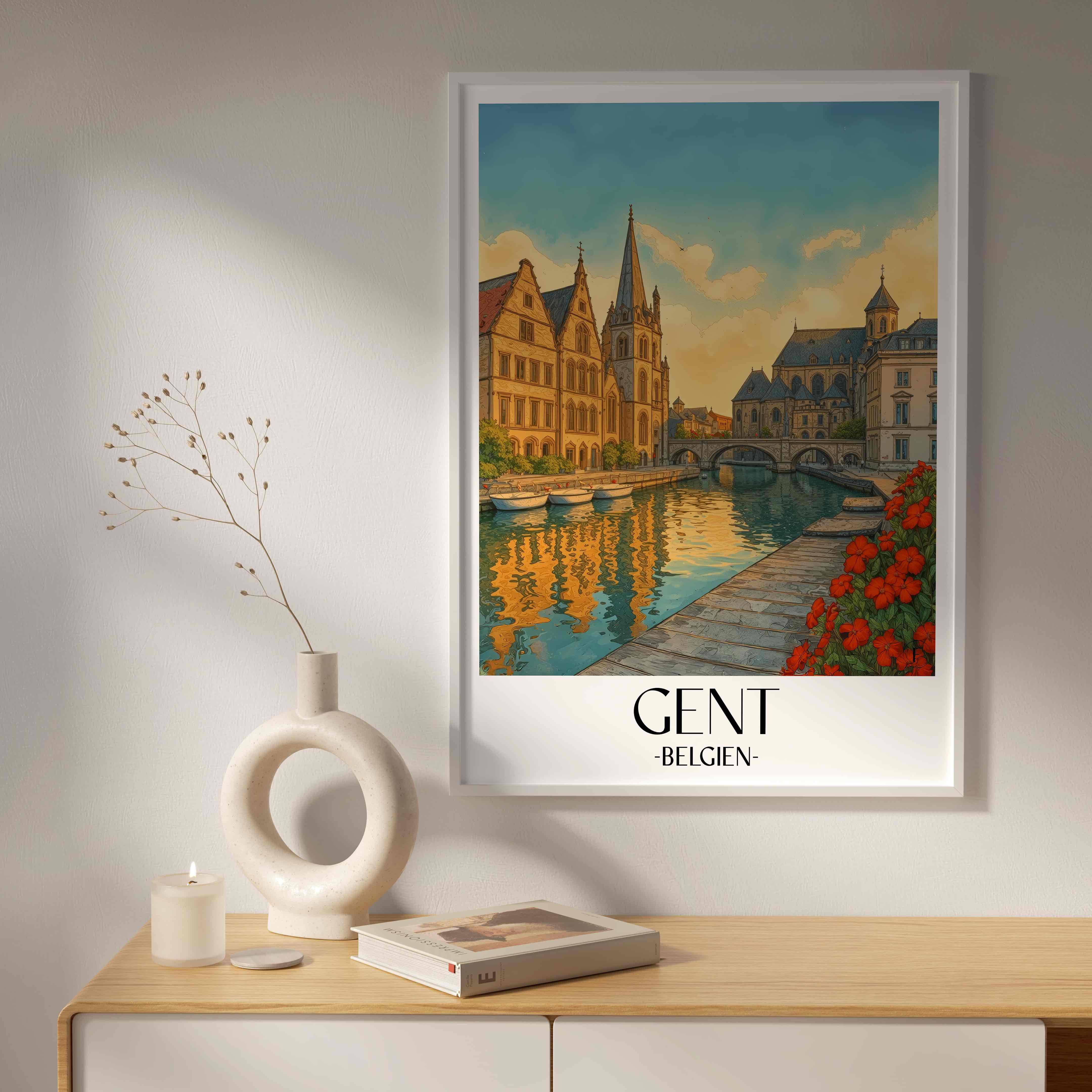gent-belgien-belgien-poster-aquarell