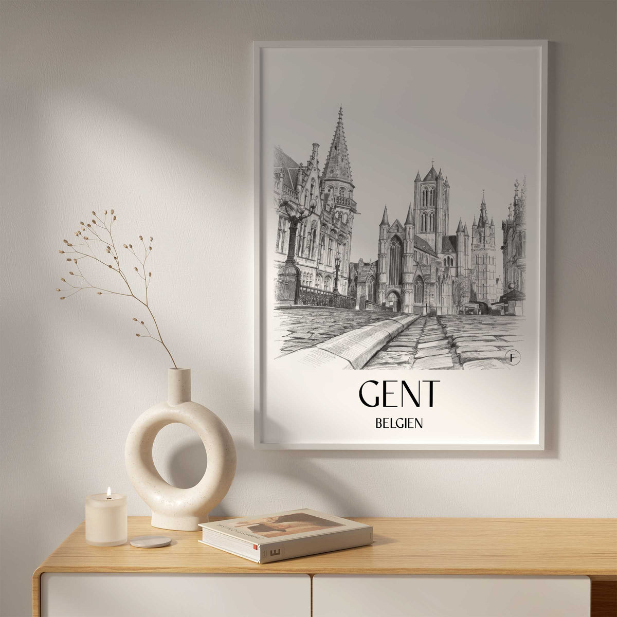 gent-belgien-belgien-poster-bleistift-zeichnung-drawing