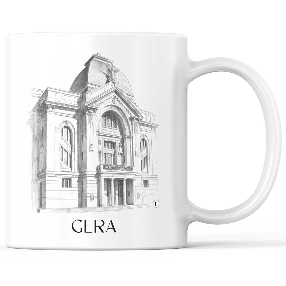 Gera Kaffeebecher - Thüringen - Deutschland Becher - Kaffeetasse im Zeichnung Stil