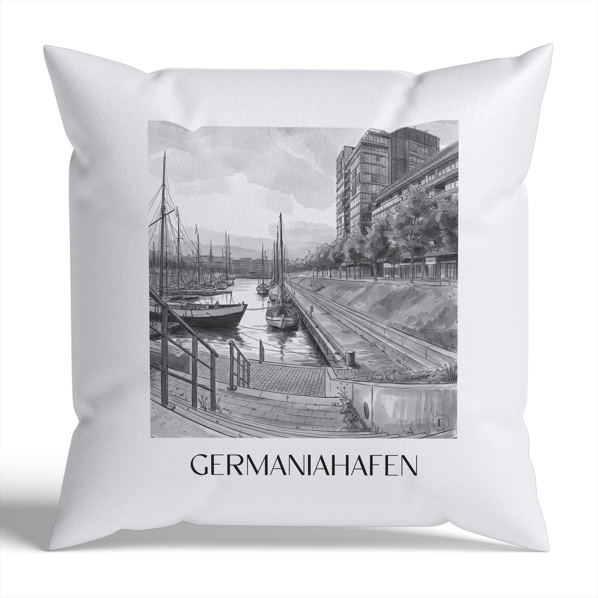 germaniahafen-kiel-deutschland-kissenbezug-aquarell-schwarz-weiss