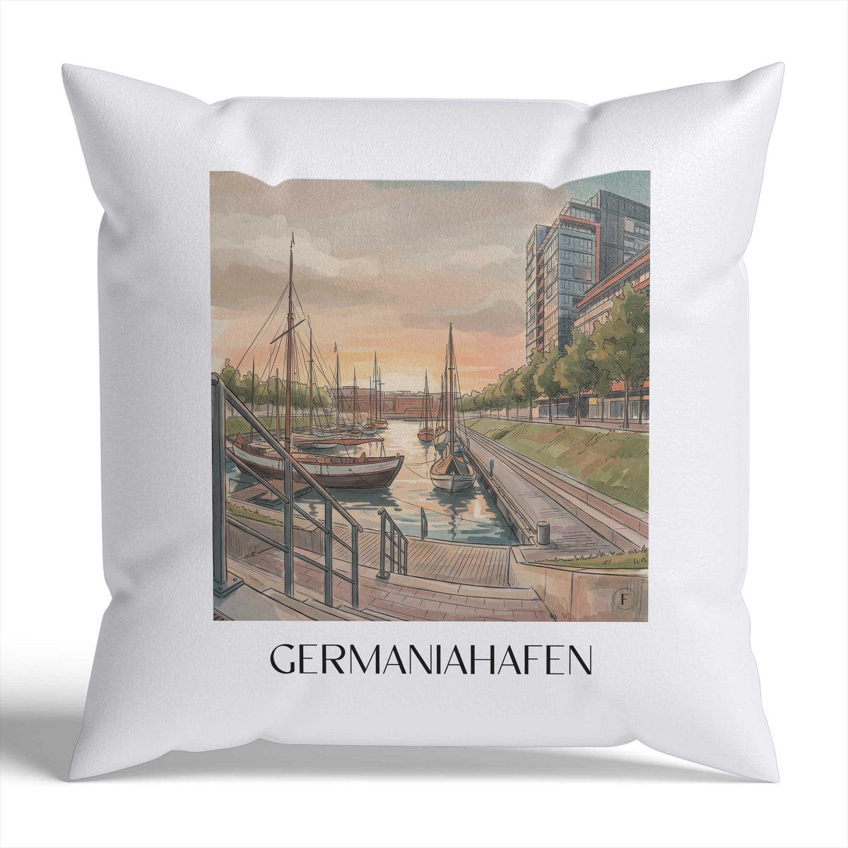 germaniahafen-kiel-deutschland-kissenbezug-aquarell
