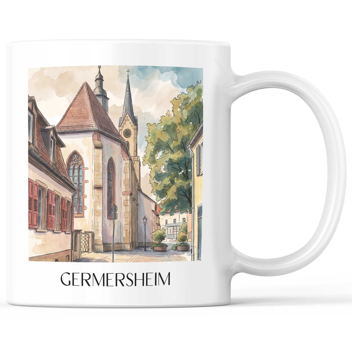 Germersheim Kaffeebecher - Vorderpfalz - Deutschland Becher - Kaffeetasse im Aquarell Stil
