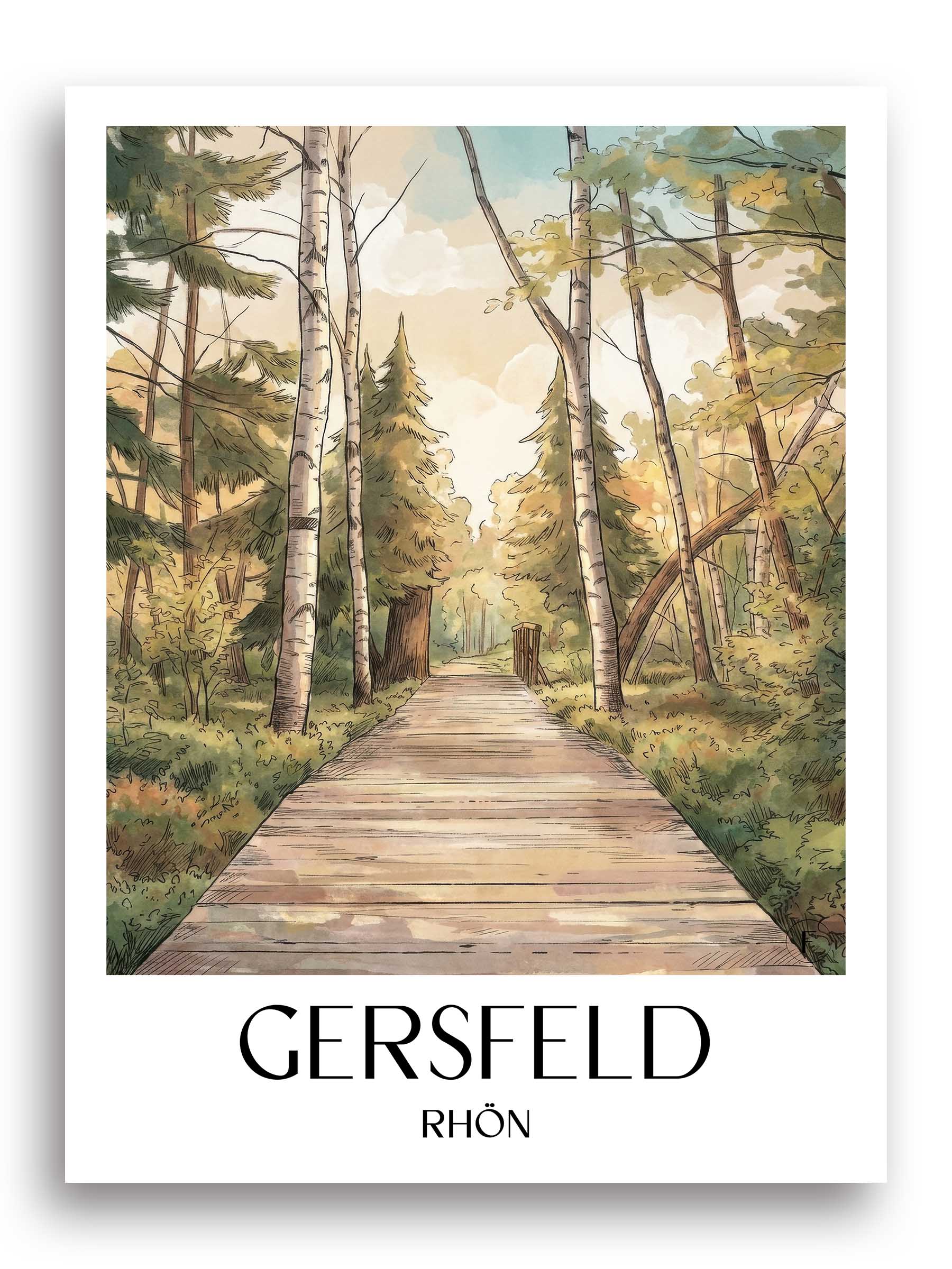 gersfeld-rhön-deutschland-poster-aquarell
