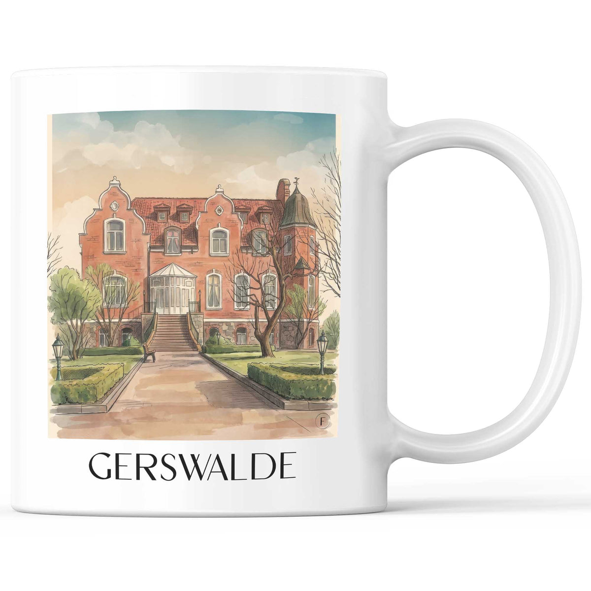 Gerswalde Kaffeebecher - Uckermark - Deutschland Becher - Kaffeetasse im Aquarell Stil - favplace