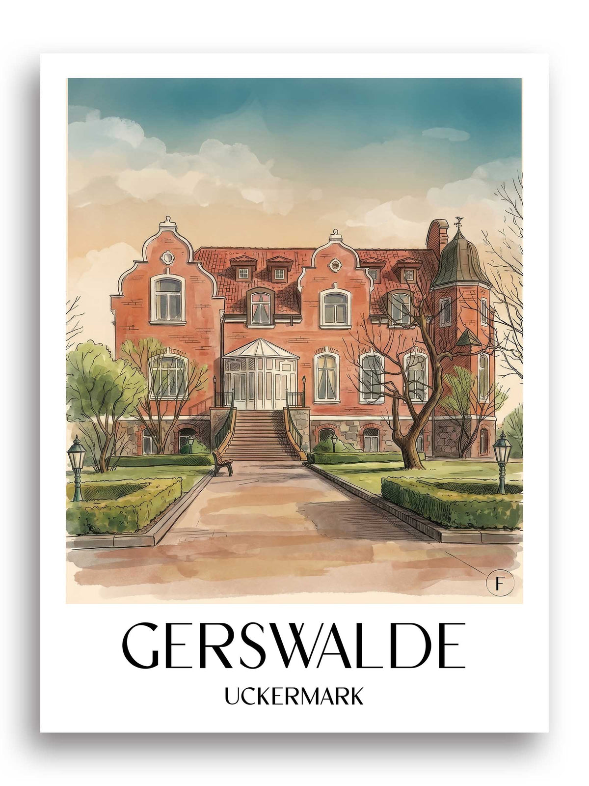 gerswalde-uckermark-deutschland-poster-aquarell