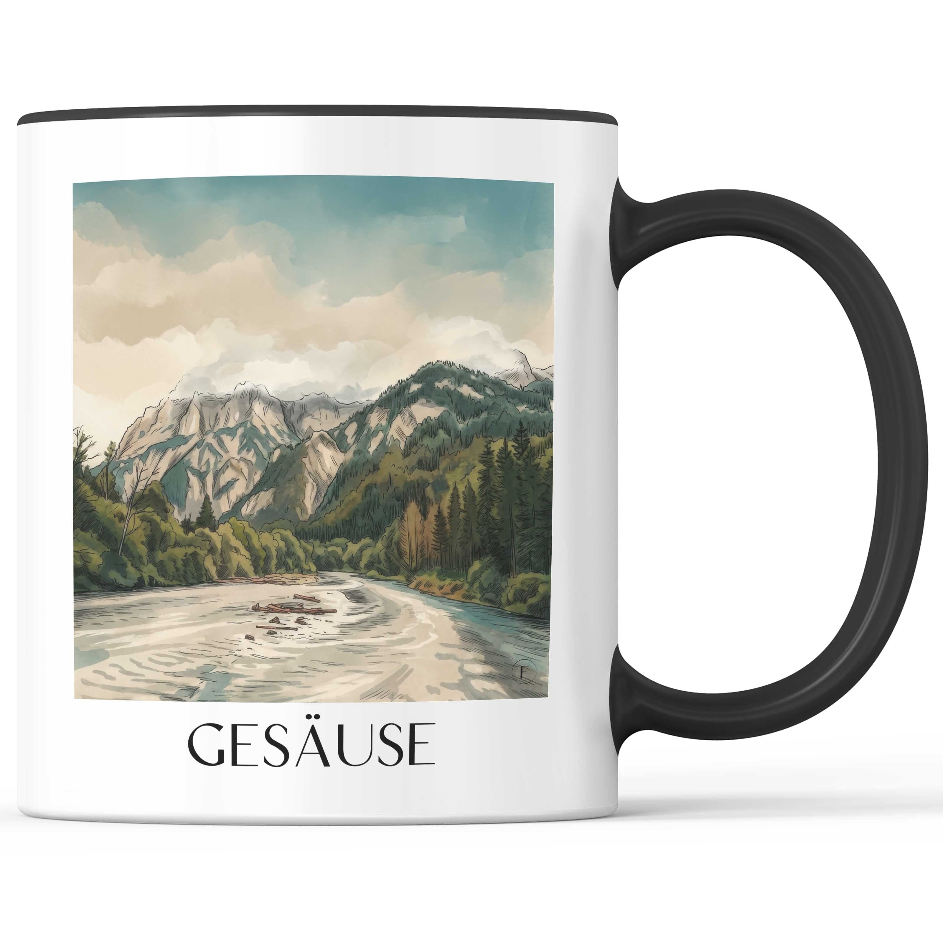 gesäuse-steiermark-österreich-kaffeebecher-aquarell