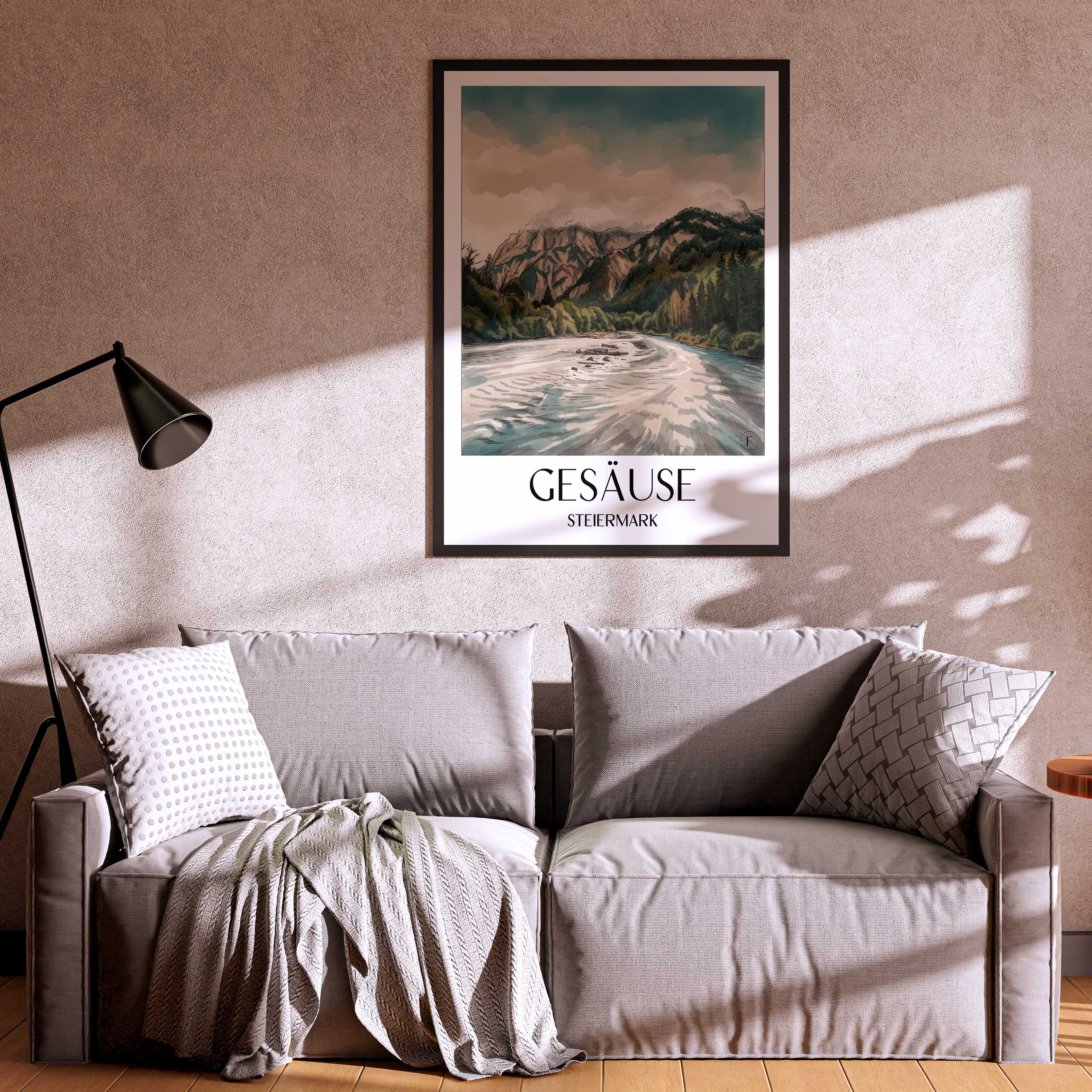 gesäuse-steiermark-österreich-poster-aquarell