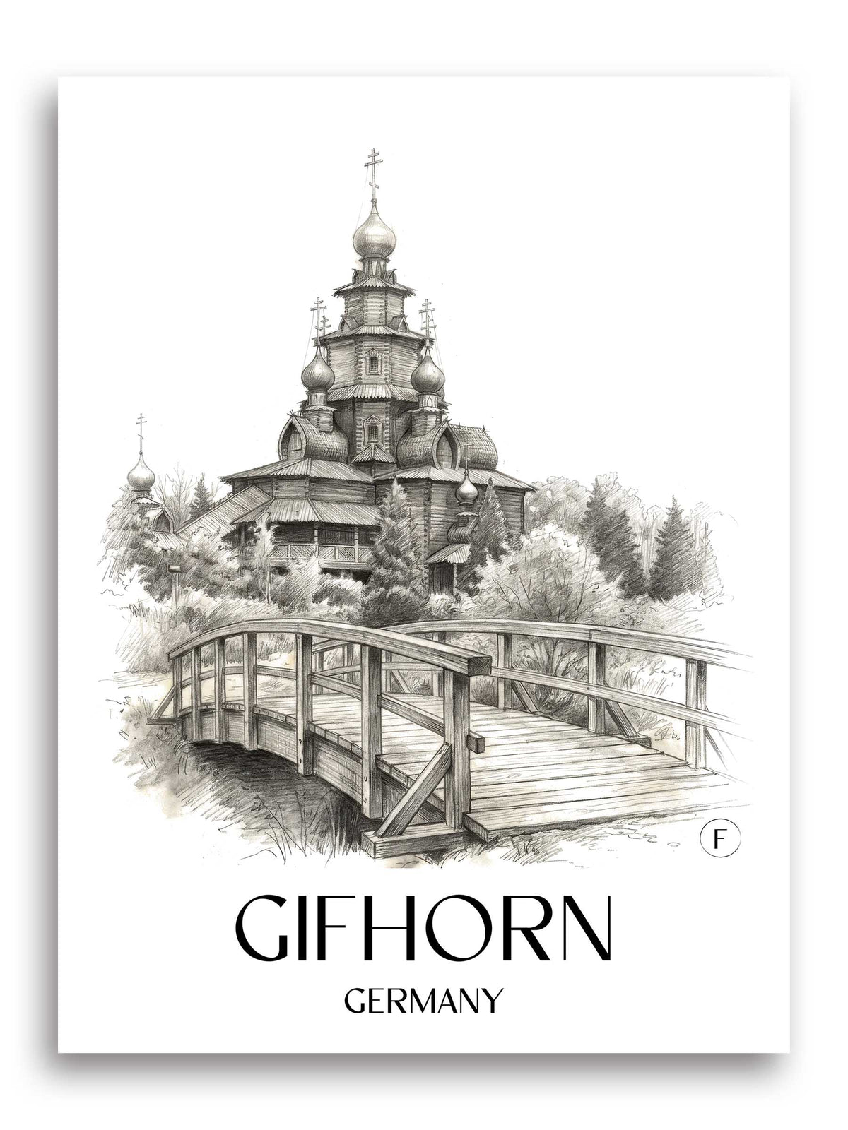 Gifhorn Poster - Niedersachsen - Deutschland Kunstdruck - Zeichnung von A4 bis A1 - favplace