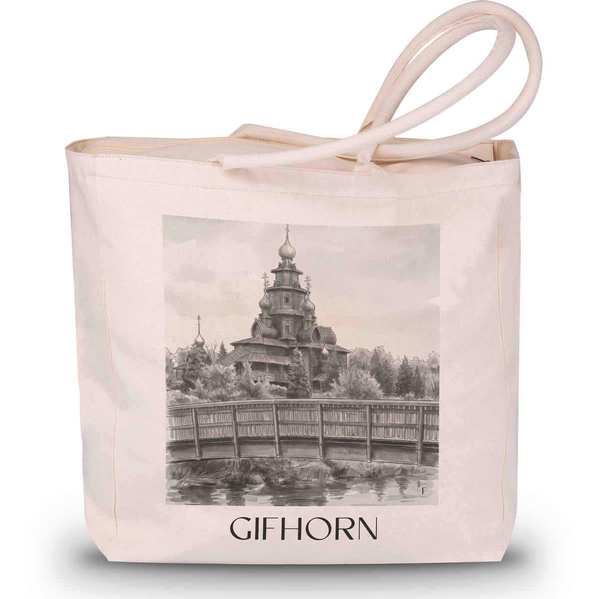 Gifhorn Shopping Tasche - Niedersachsen - Deutschland Tote Bag - Einkaufstasche im Aquarell Schwarz-Weiß Stil - favplace