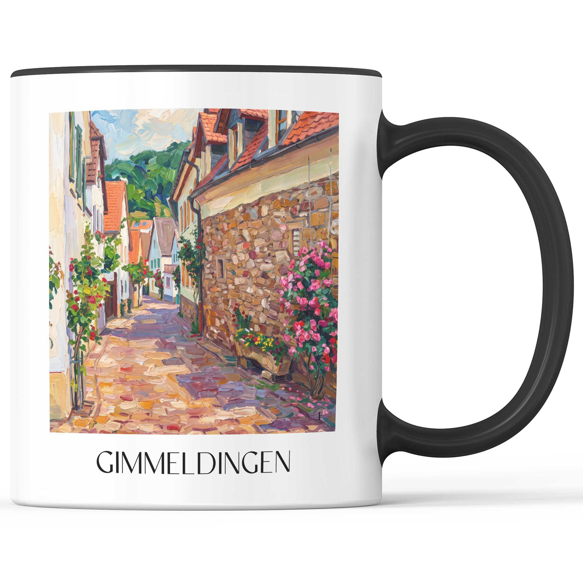 Gimmeldingen Kaffeebecher - Pfalz - Deutschland Becher - Kaffeetasse im Ölgemälde Stil - favplace