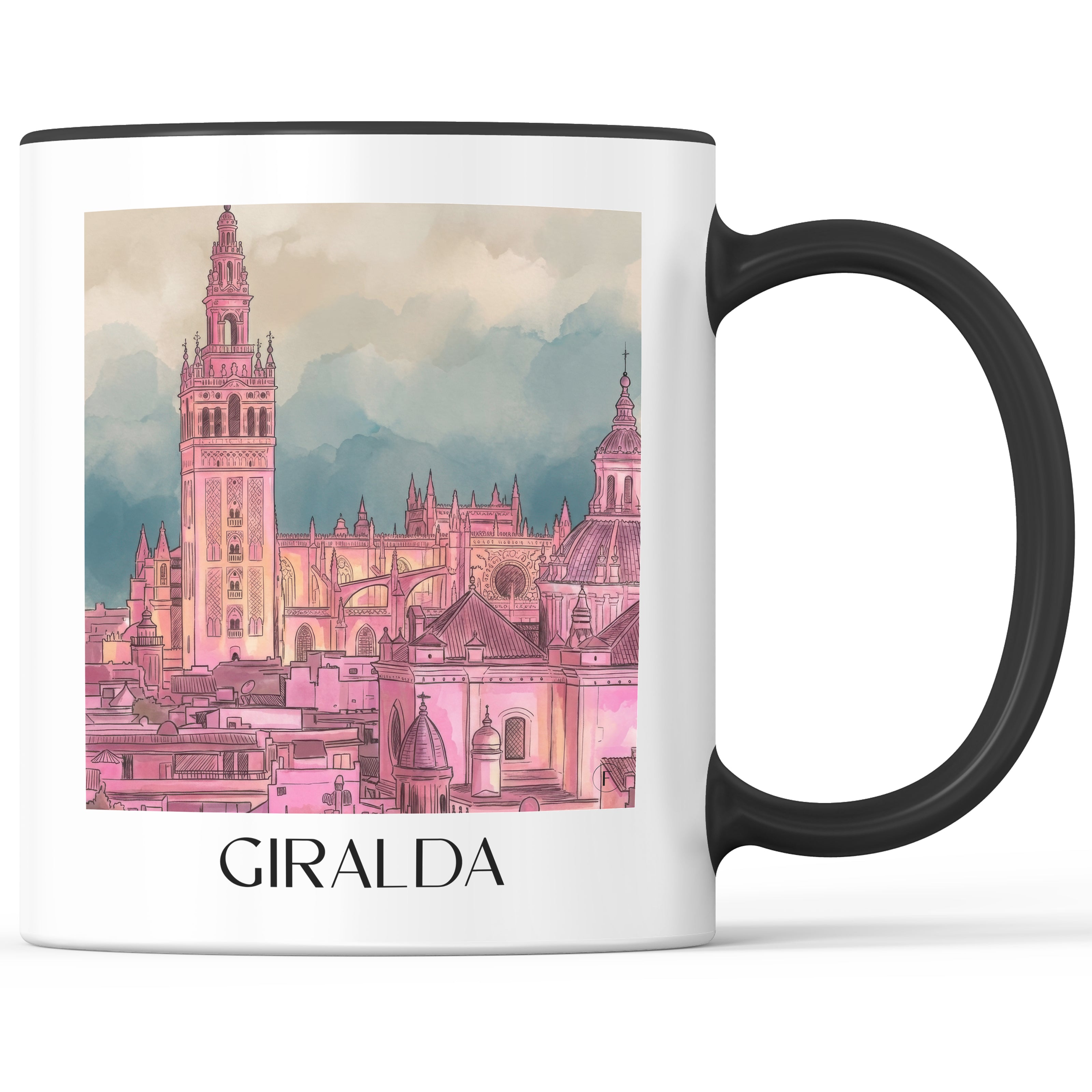 giralda-sevilla-spanien-kaffeebecher-aquarell-pink-rosa