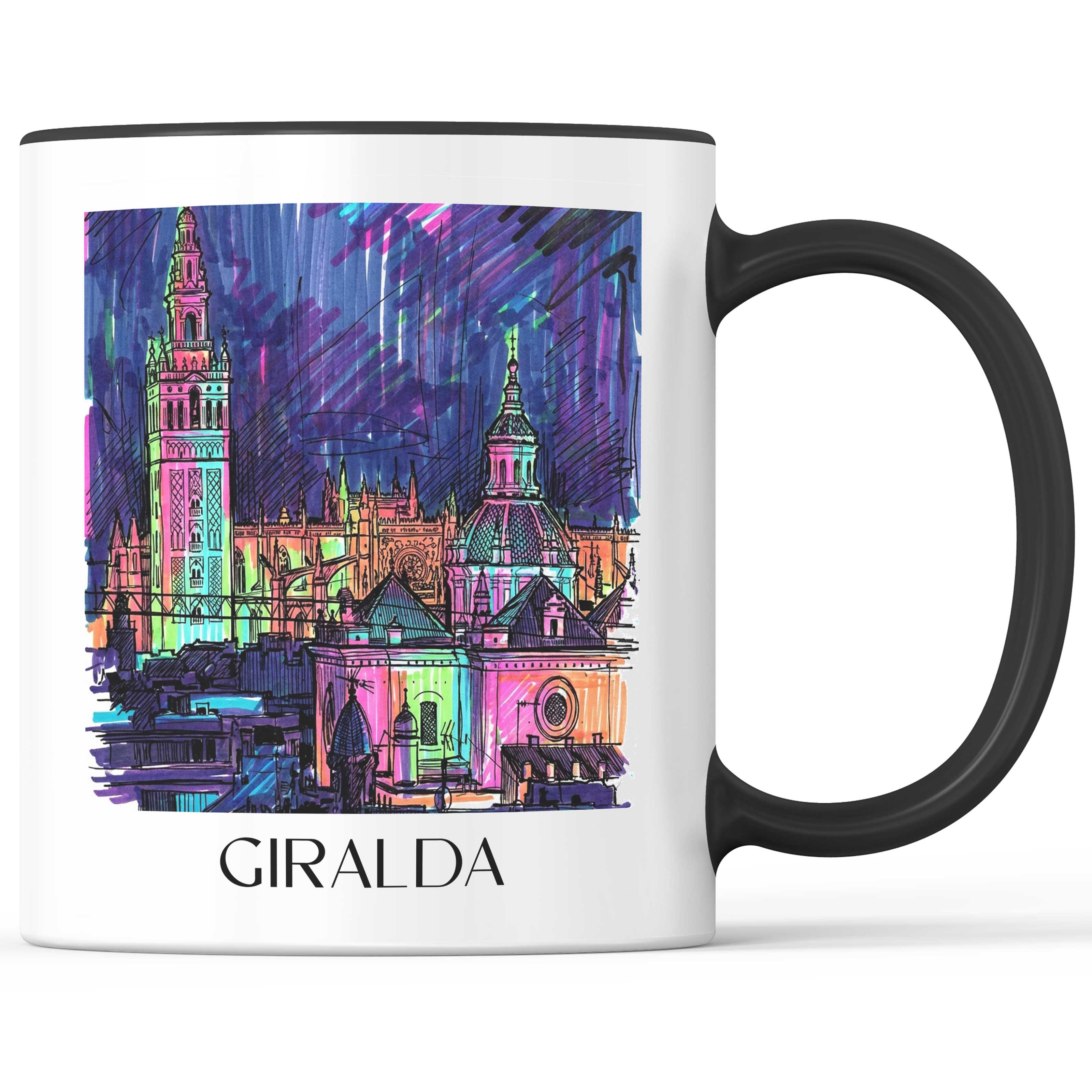 Giralda Kaffeebecher - Sevilla - Spanien Becher - Kaffeetasse im Tag Graffiti Stil - favplace