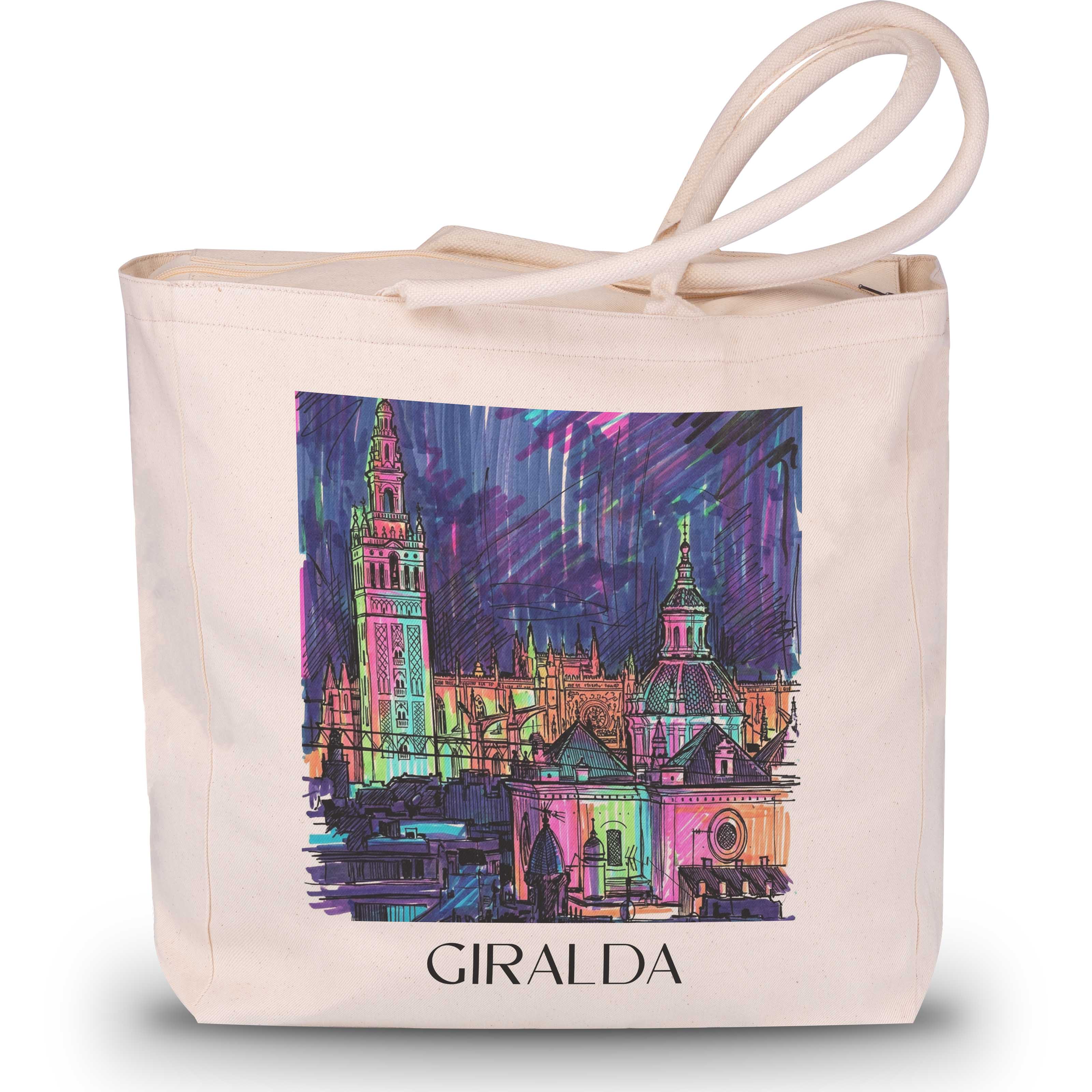 Giralda Shopping Tasche - Sevilla - Spanien Tote Bag - Einkaufstasche im Tag Graffiti Stil - favplace
