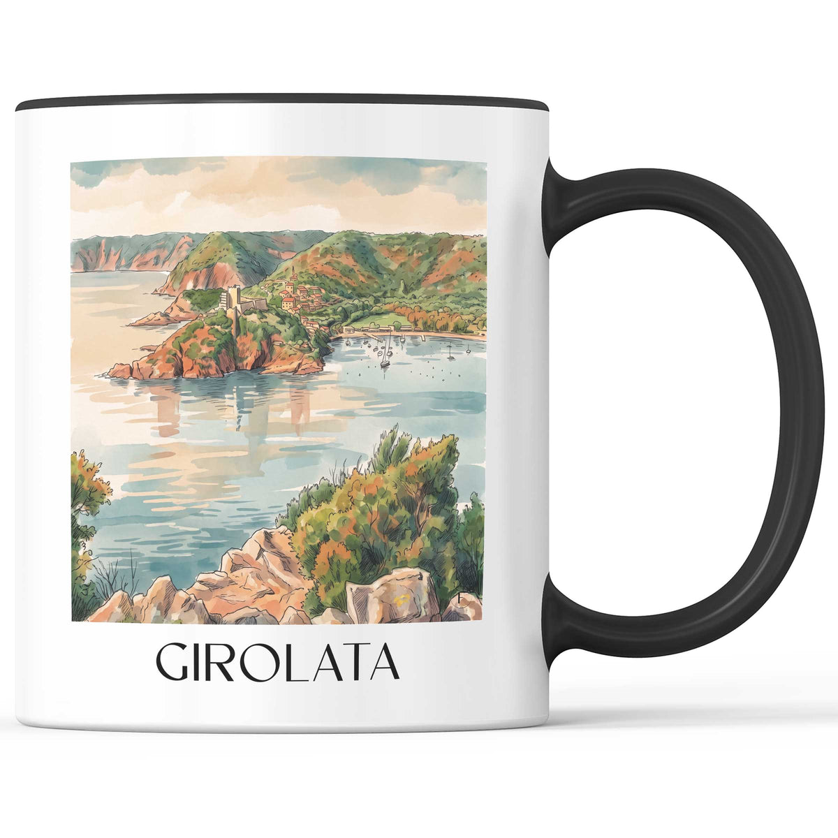 girolata-golfe-de-porto-frankreich-kaffeebecher-aquarell