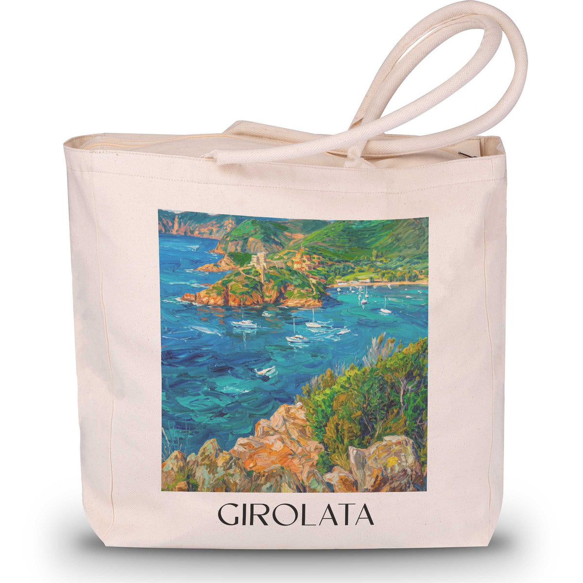 girolata-golfe-de-porto-frankreich-einkaufstasche-oil-painting-oelgemaelde