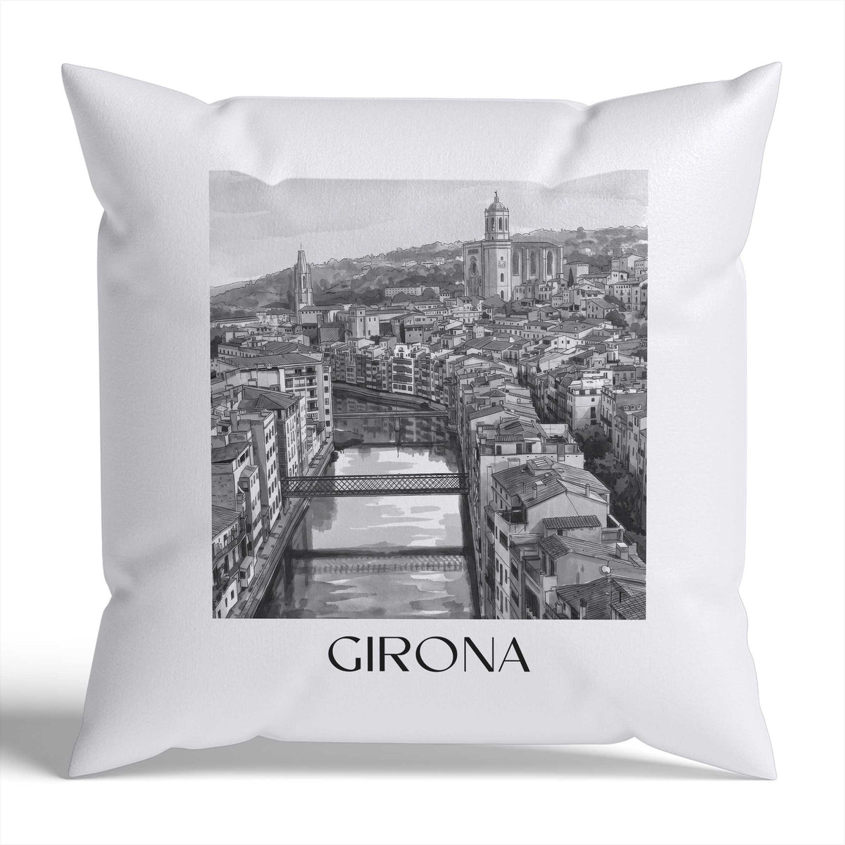girona-spanien-spanien-kissenbezug-aquarell-schwarz-weiss