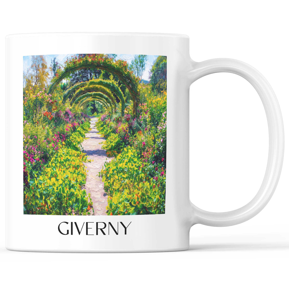 Giverny Kaffeebecher - Vallée de la Seine - Frankreich Becher - Kaffeetasse im Ölgemälde Stil - favplace